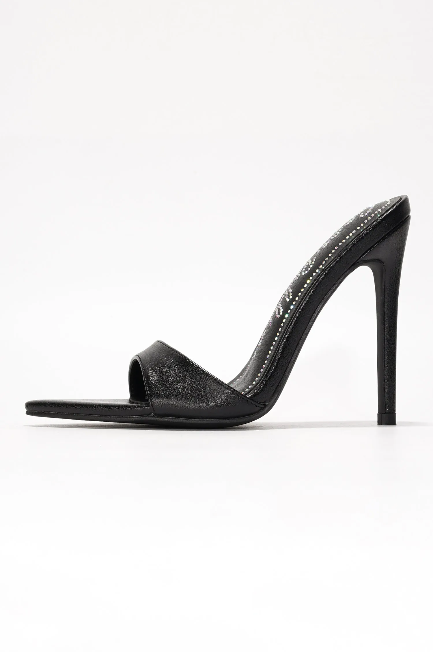 Loleta Women's Slip-on 4 Inch Stiletto Heels with Rhinestones - Black sold by Cape Robbin product image thumbnail 3