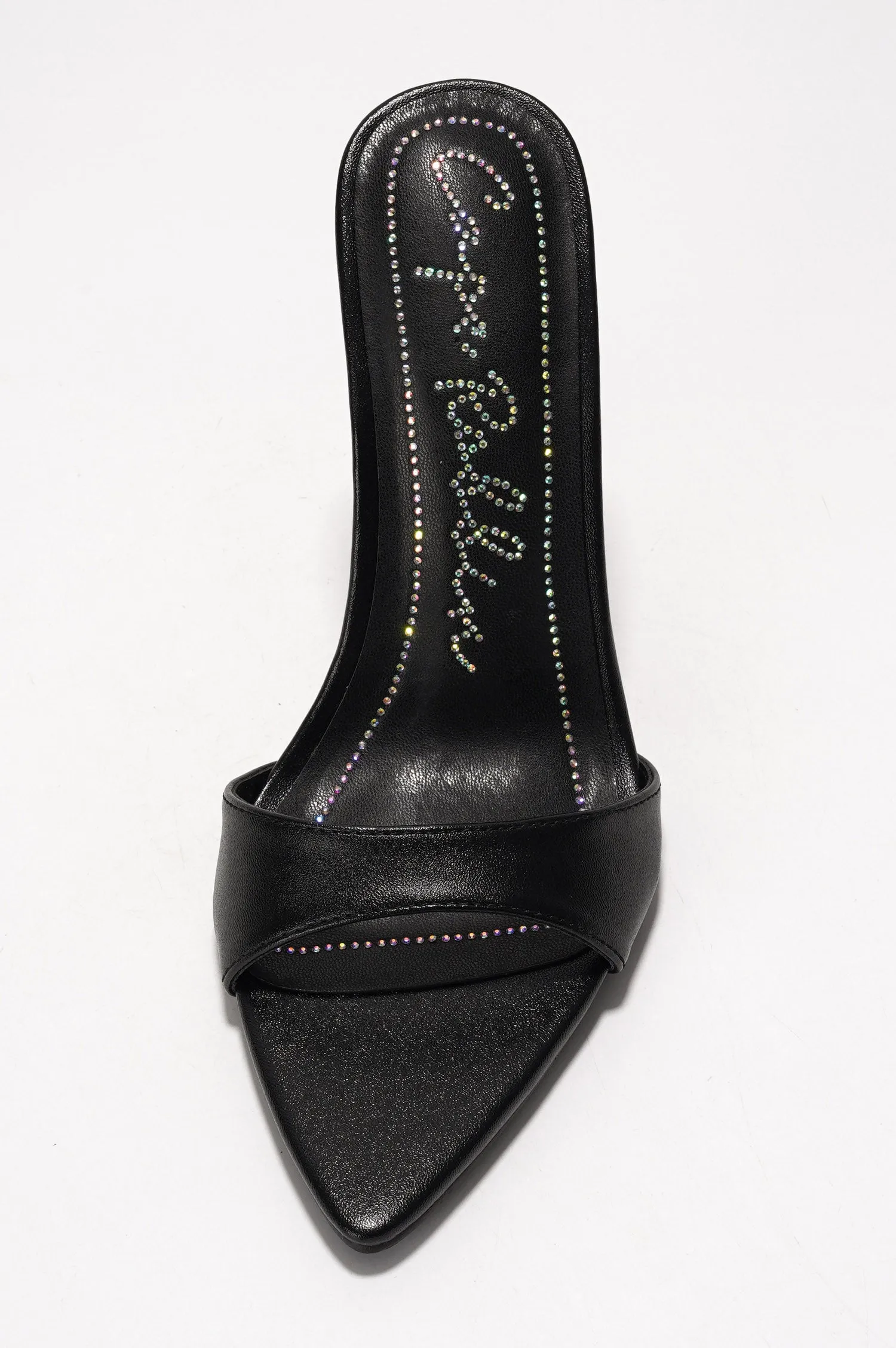 Loleta Women's Slip-on 4 Inch Stiletto Heels with Rhinestones - Black sold by Cape Robbin product image thumbnail 4