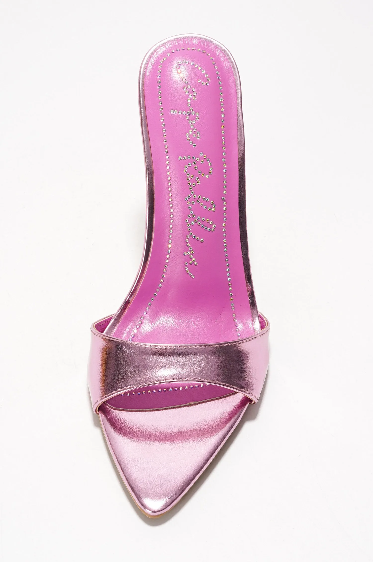 Loleta Women's Slip-on 4 Inch Stiletto Heels with Rhinestones - Pink sold by Cape Robbin product image thumbnail 4