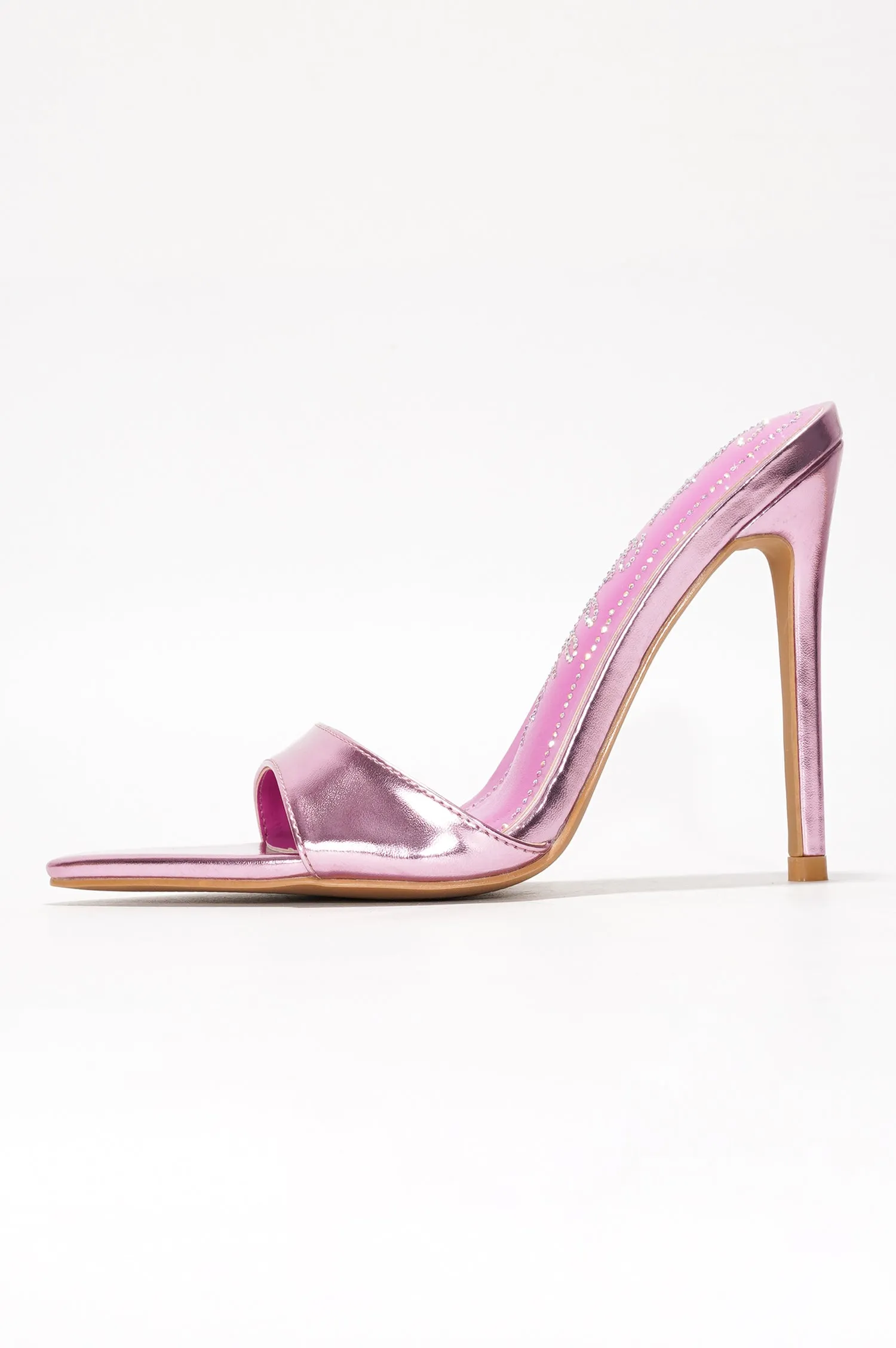 Loleta Women's Slip-on 4 Inch Stiletto Heels with Rhinestones - Pink sold by Cape Robbin product image thumbnail 3