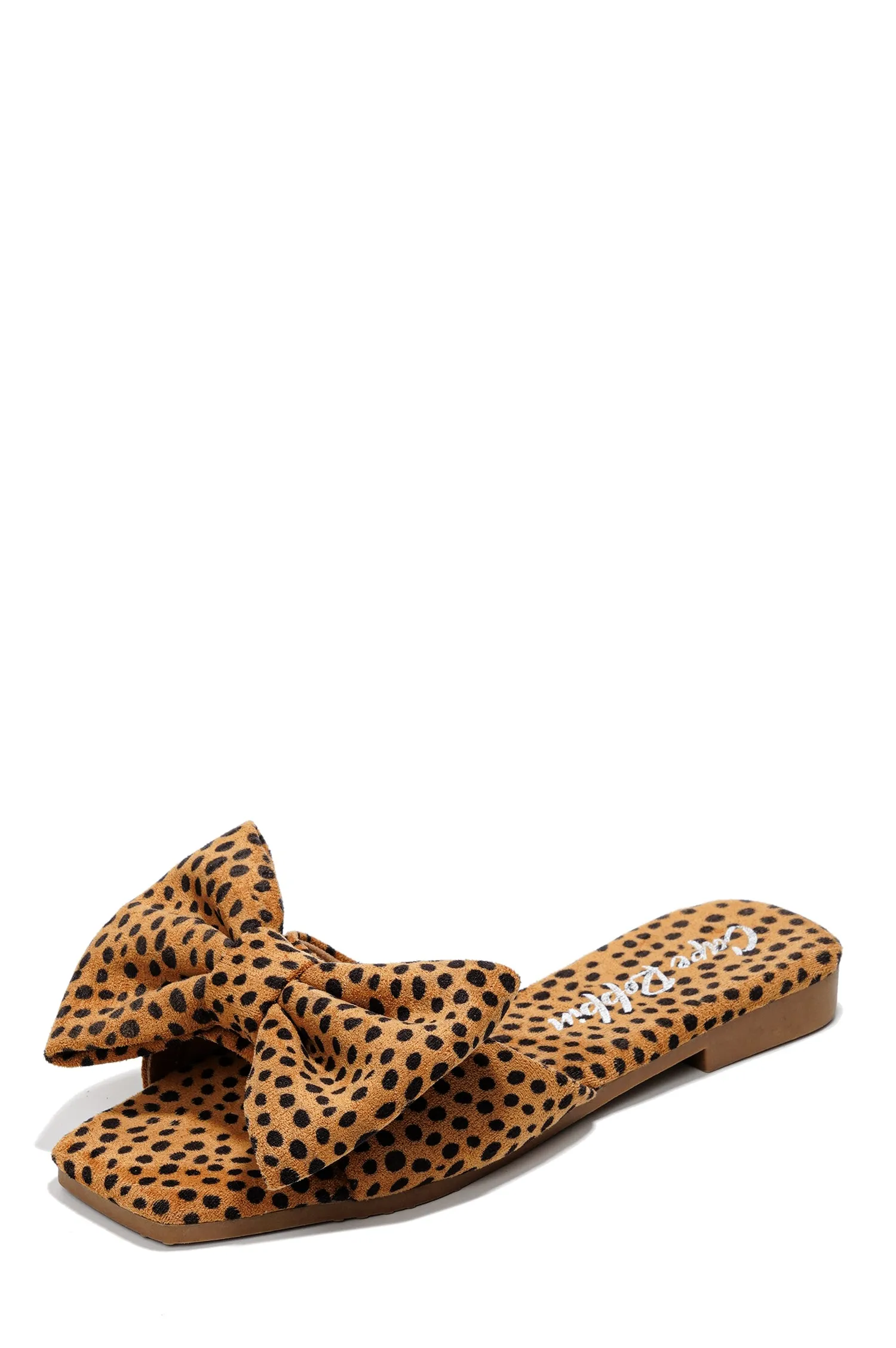 Juju Bow Mule Slide Sandals - Open Toe Slip On Sandals - Leopard sold by Cape Robbin product image thumbnail 3
