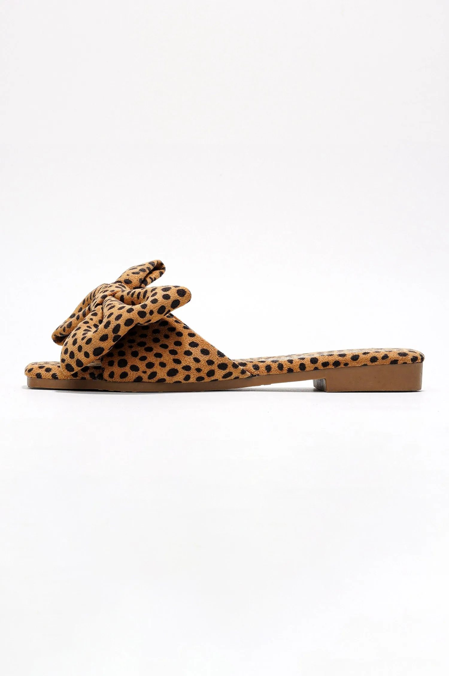 Juju Bow Mule Slide Sandals - Open Toe Slip On Sandals - Leopard sold by Cape Robbin product image thumbnail 5