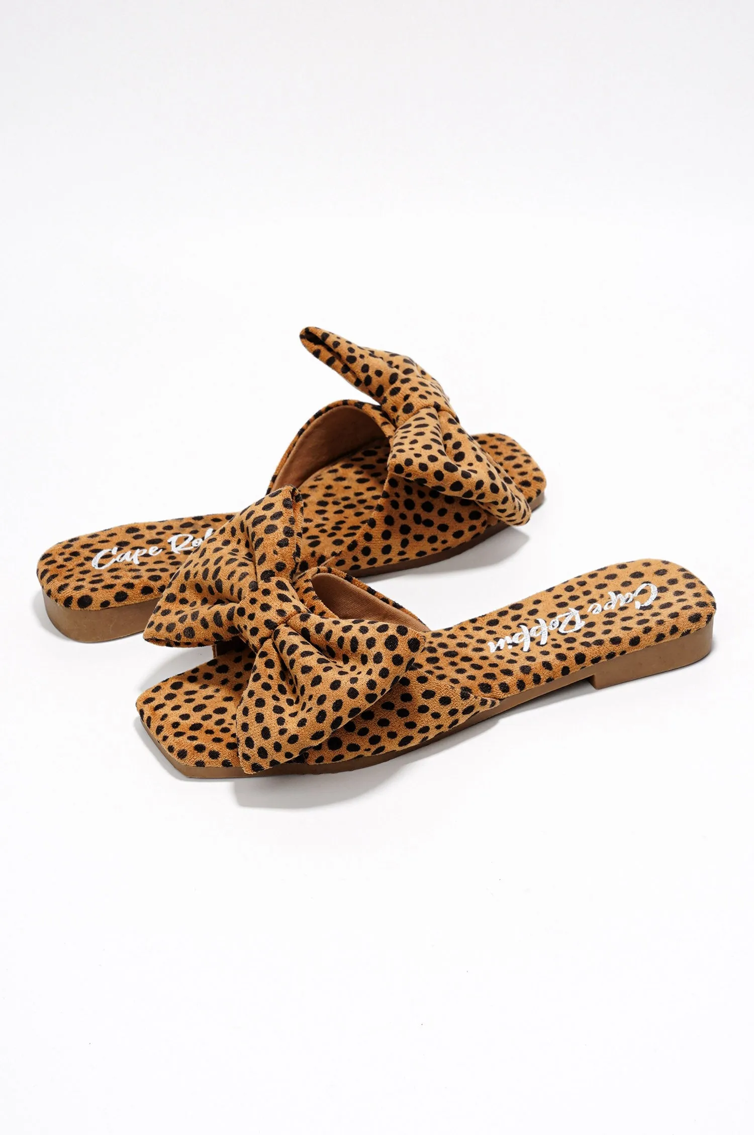Juju Bow Mule Slide Sandals - Open Toe Slip On Sandals - Leopard sold by Cape Robbin product image thumbnail 4