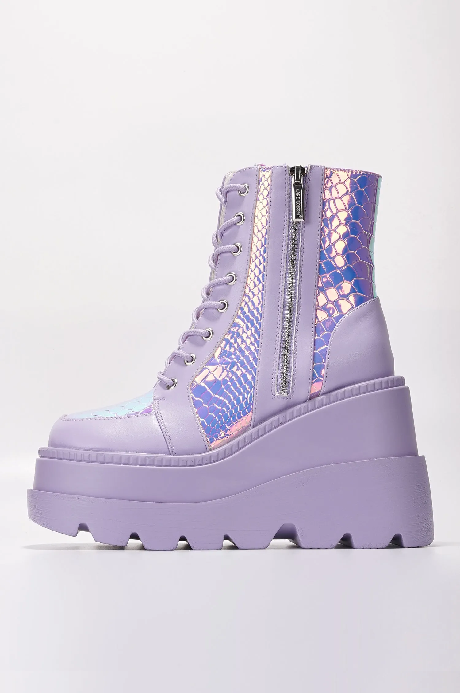 Radio Women's Platform Ankle Boots with Buckle Strap - Lilac sold by Cape Robbin product image thumbnail 4