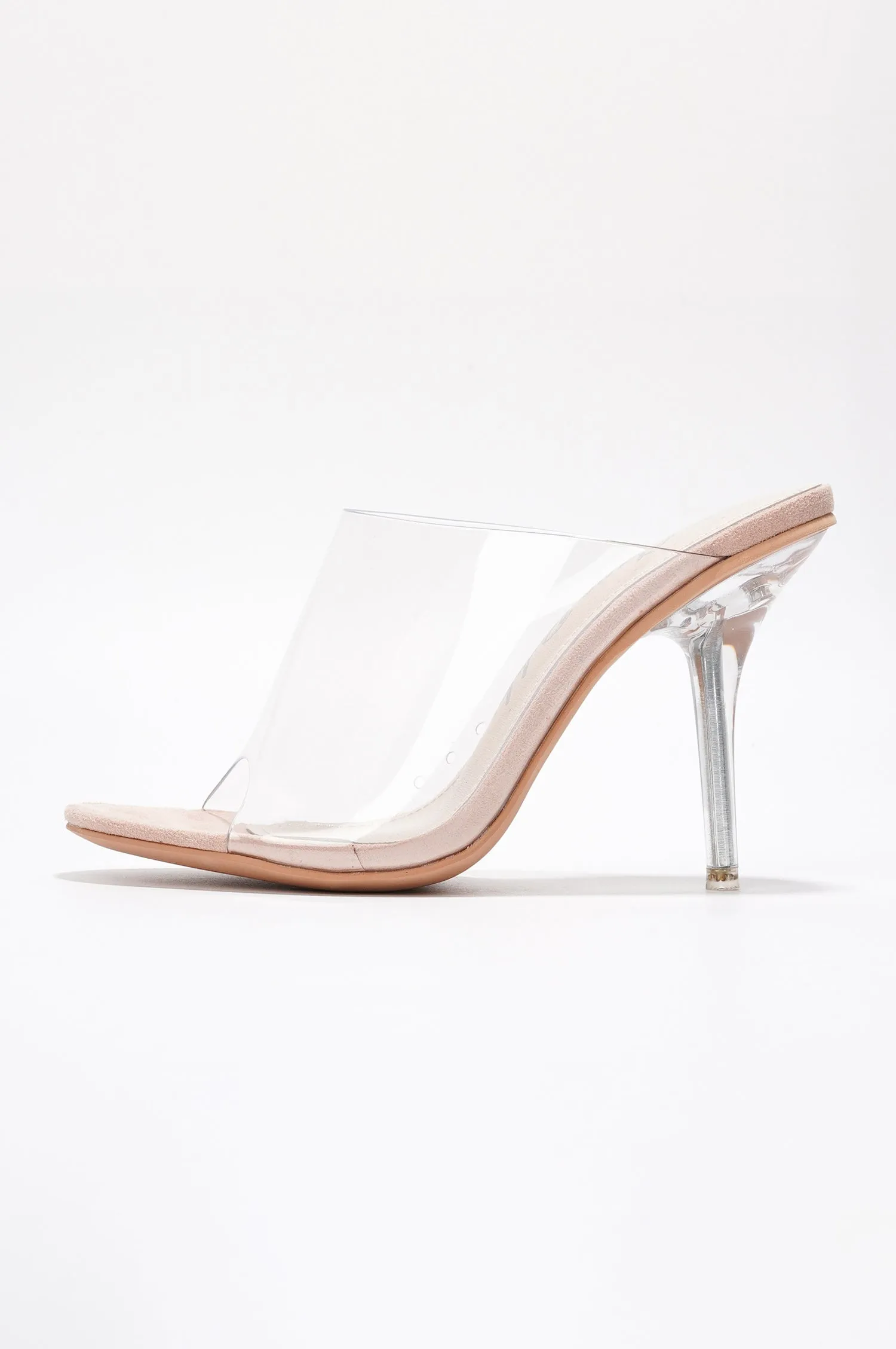 Allure.a Stiletto Heel Mules - Round Toe Slip On High Heels - Beige sold by Cape Robbin product image thumbnail 4