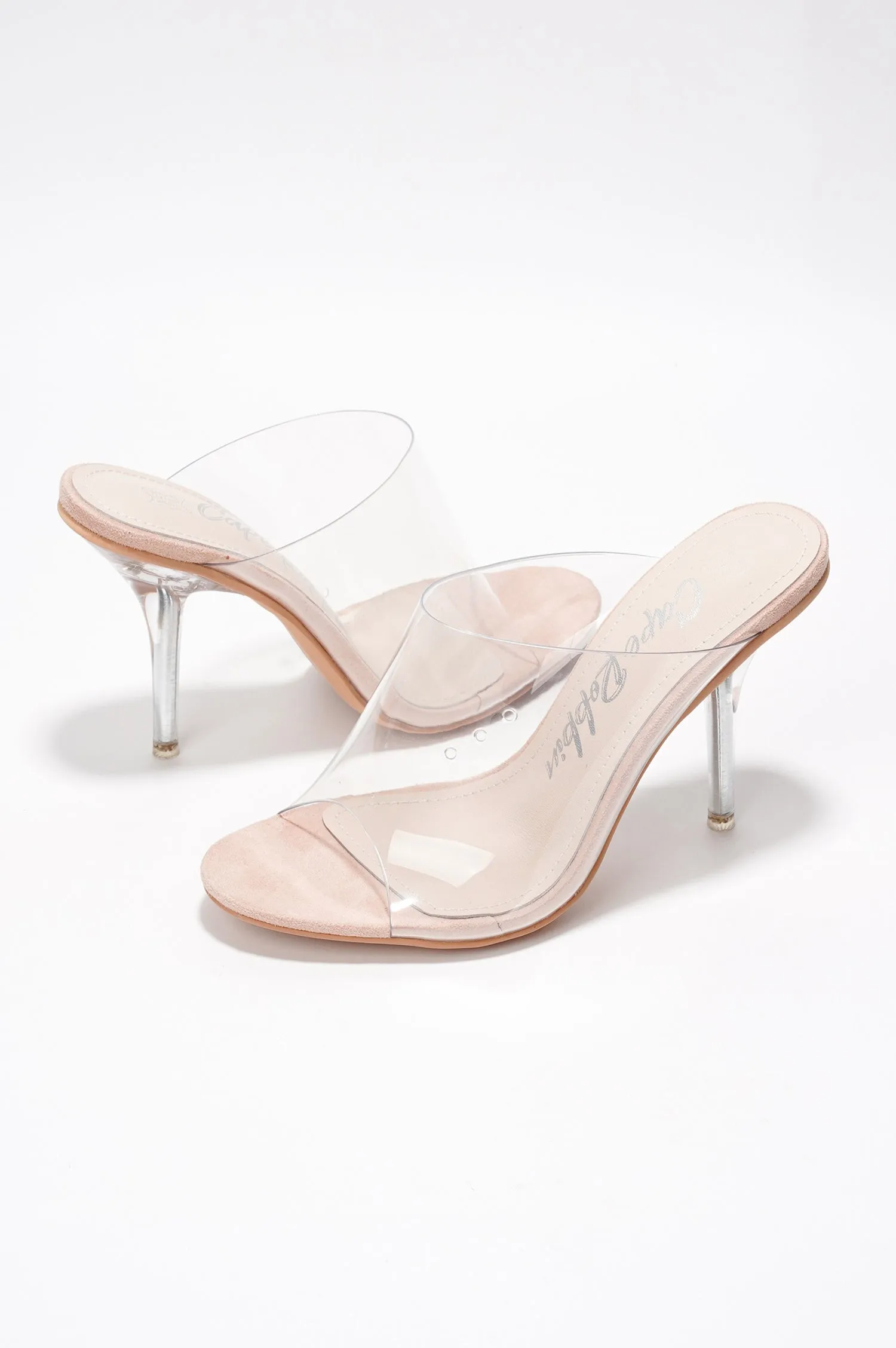 Allure.a Stiletto Heel Mules - Round Toe Slip On High Heels - Beige sold by Cape Robbin product image thumbnail 3