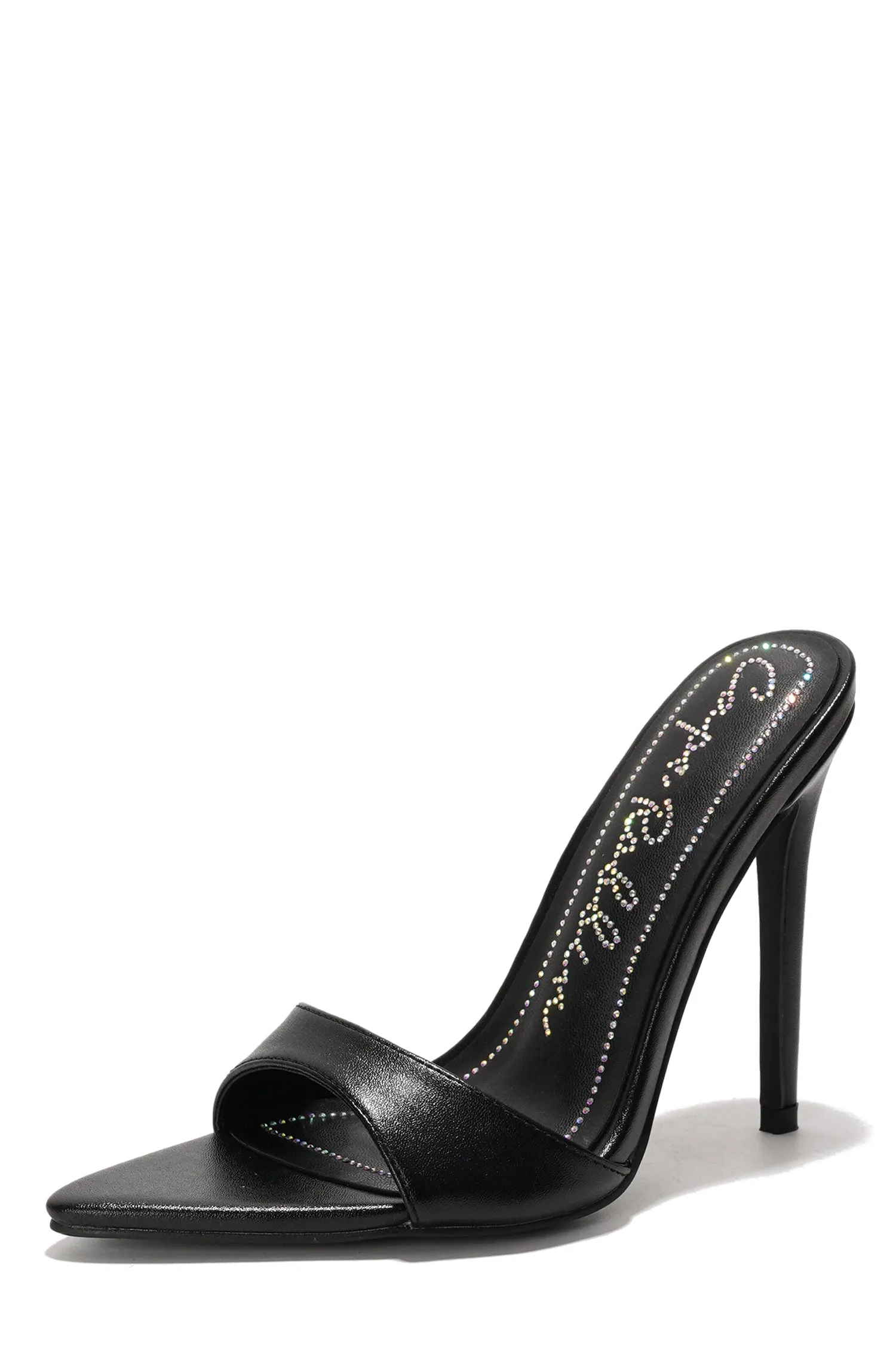 Loleta Women's Slip-on 4 Inch Stiletto Heels with Rhinestones - Black sold by Cape Robbin product image thumbnail 2