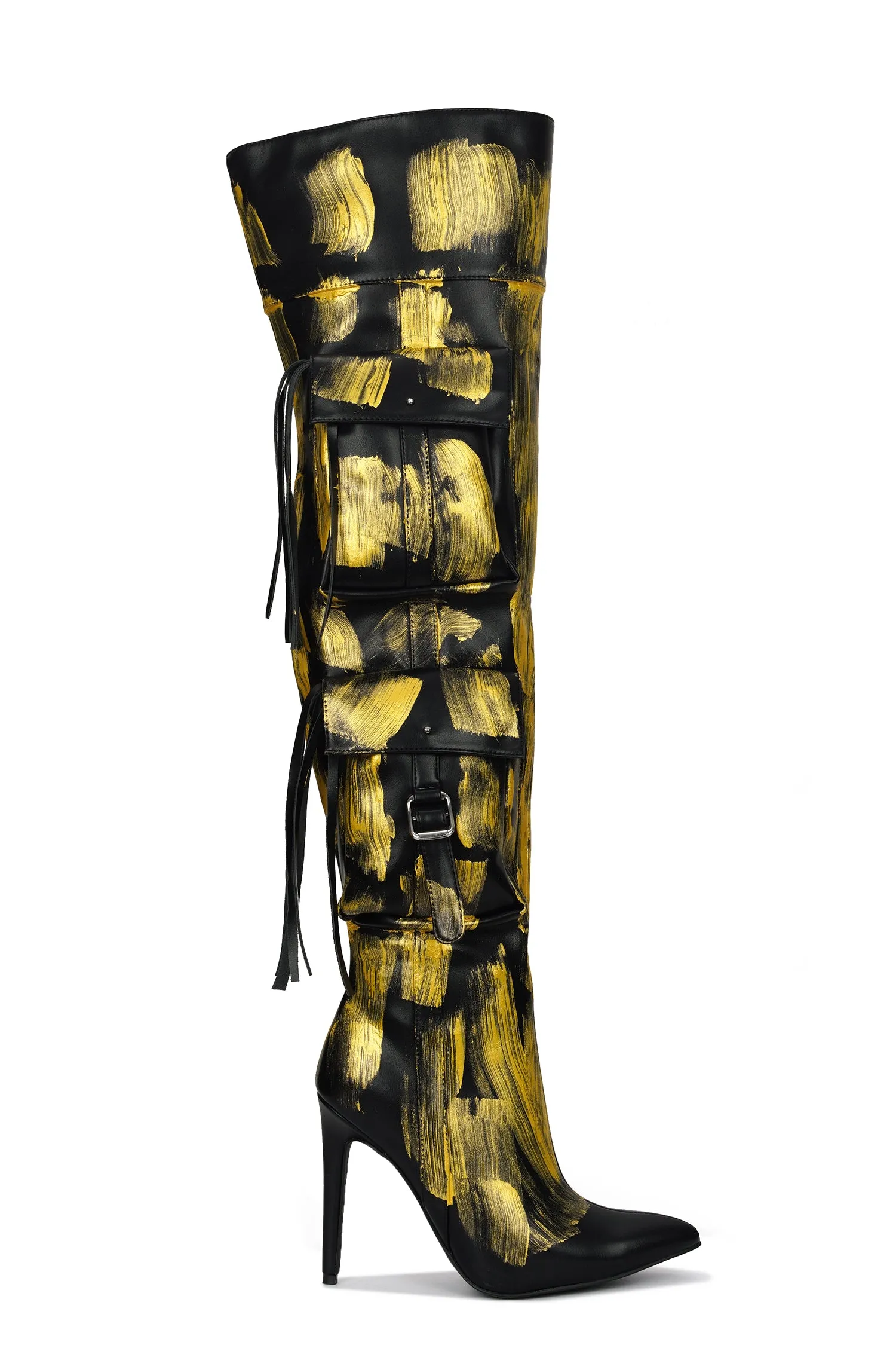 Detroit Thigh-High Boots - Gold sold by Cape Robbin product image thumbnail 2