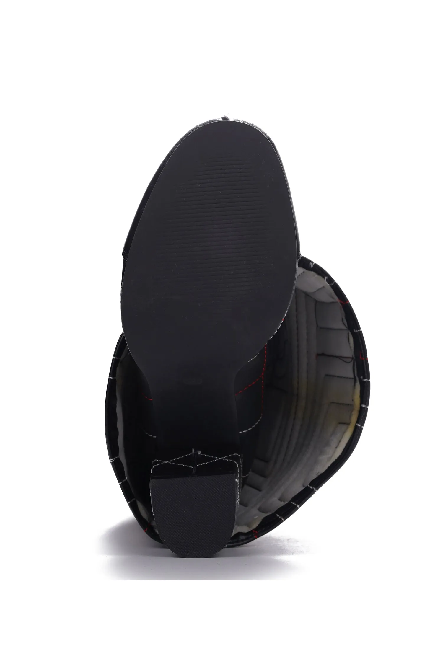 Initial Diamond Stitching Thigh-High Boots - Black sold by Cape Robbin product image thumbnail 3