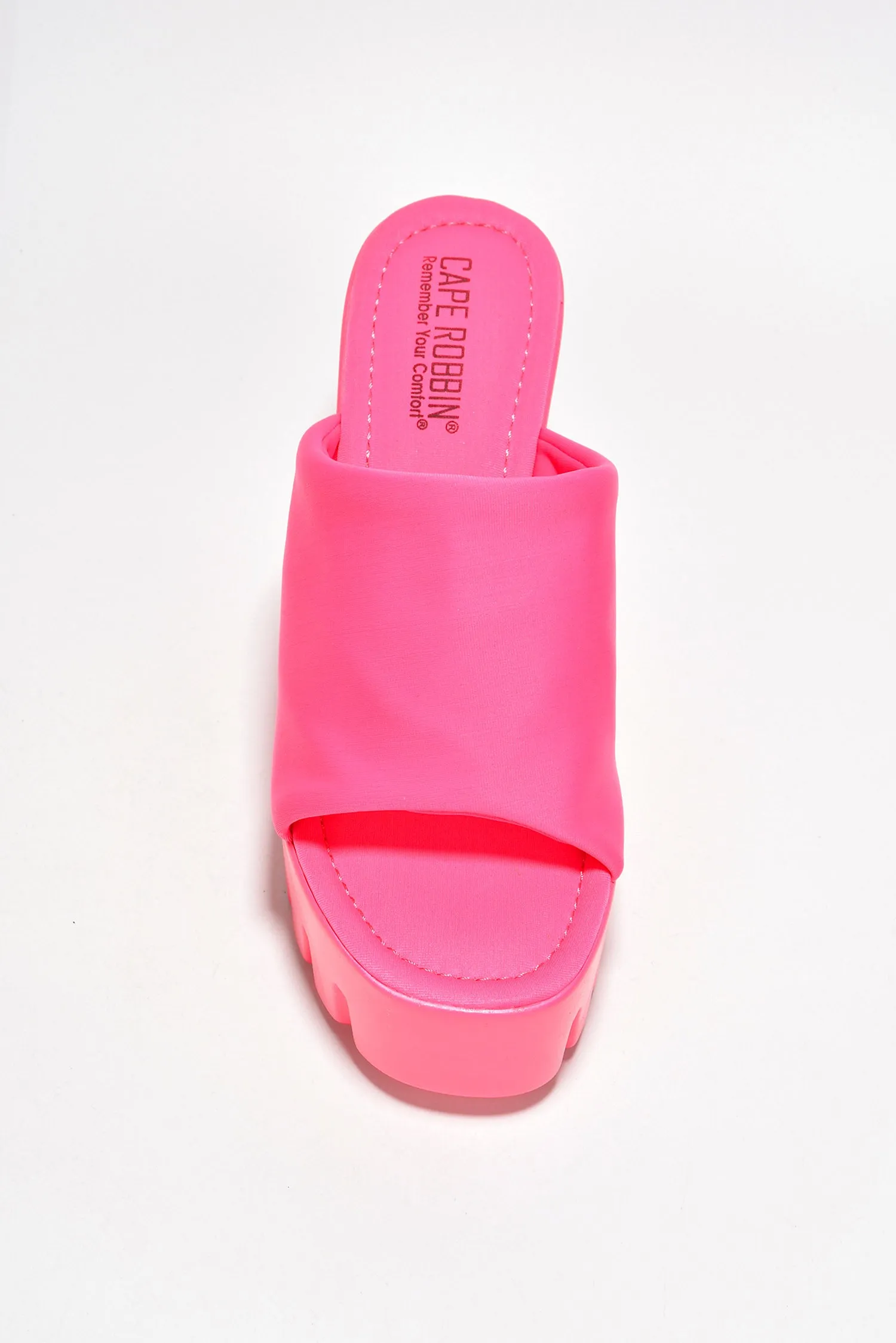 Echoya Women's Chunky Platform Sandals Block Heel - Slip On Elastic Band Shoes- Pink sold by Cape Robbin product image thumbnail 4