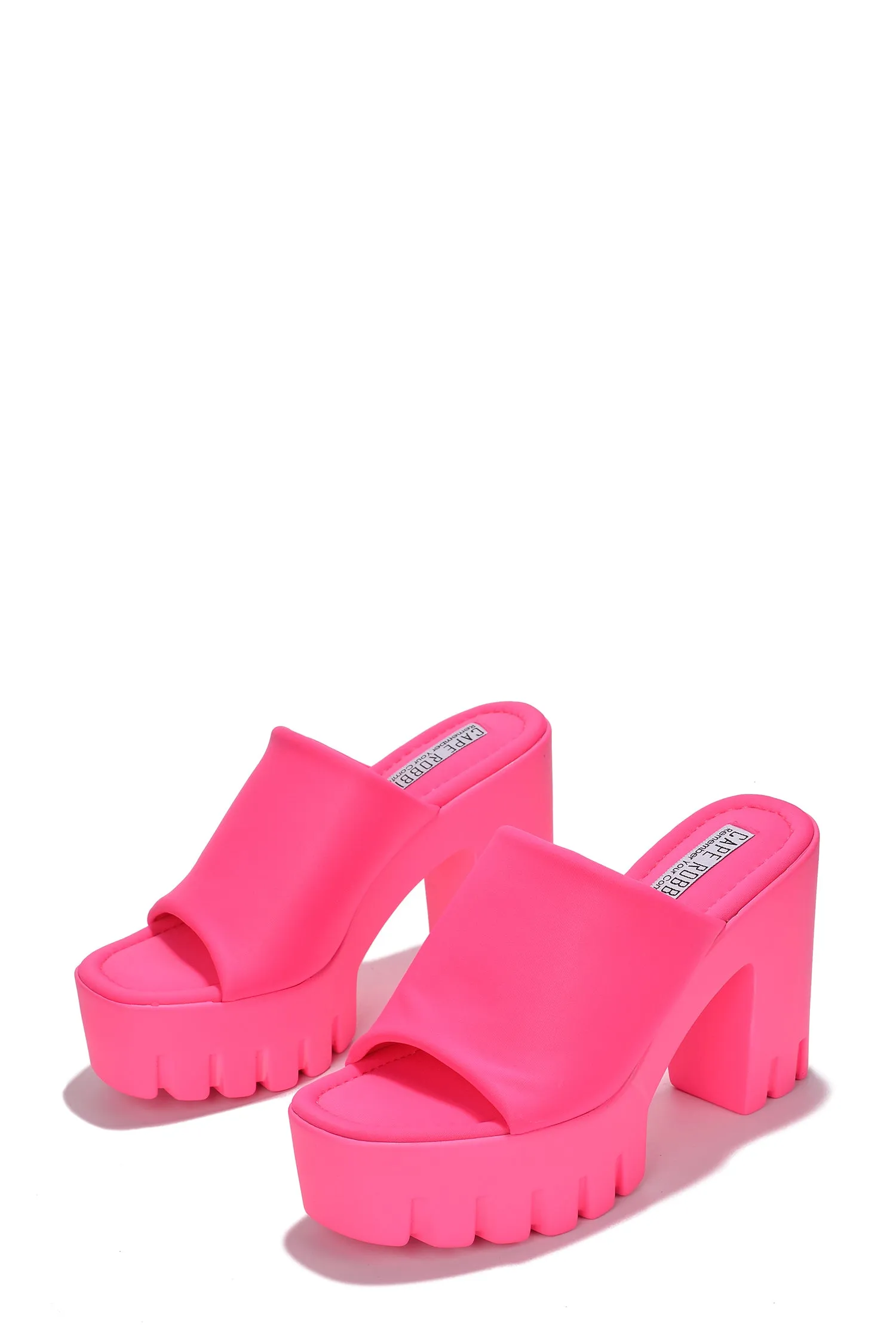 Echoya Women's Chunky Platform Sandals Block Heel - Slip On Elastic Band Shoes- Pink sold by Cape Robbin product image thumbnail 3