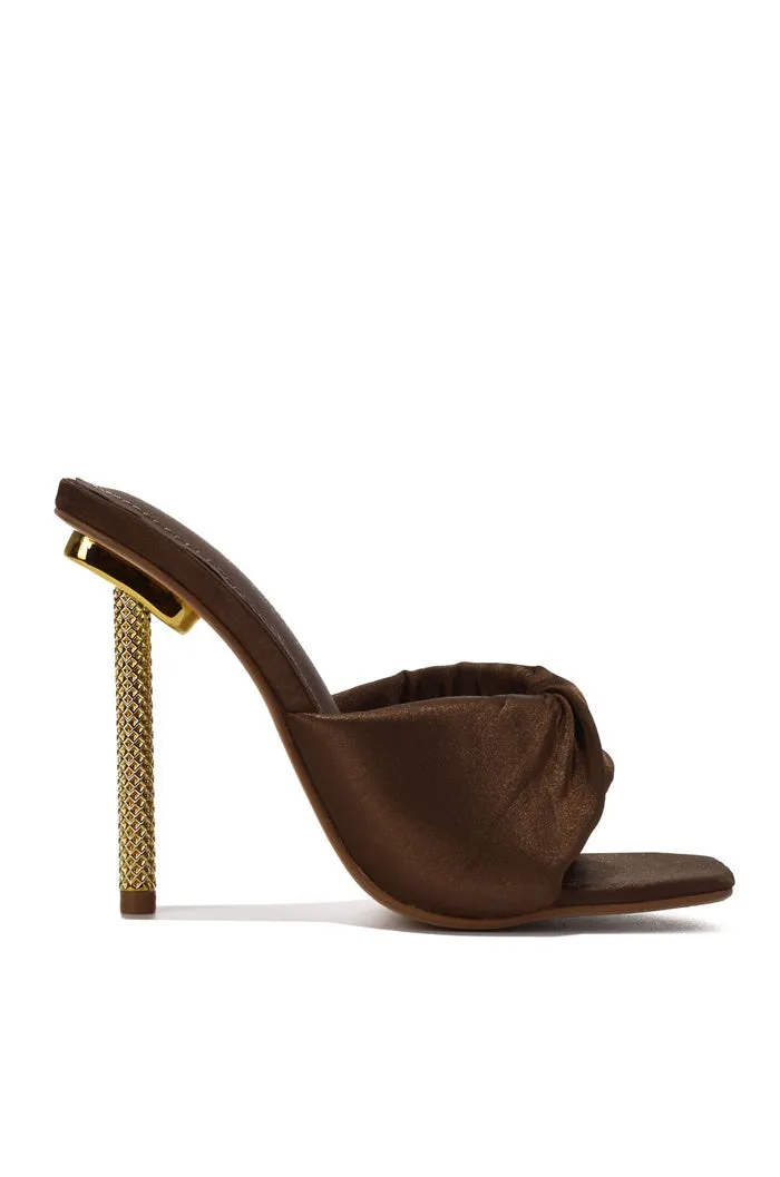 Quin Square Toe Single Sole High Heel Mules - Taupe sold by Cape Robbin product image thumbnail 2