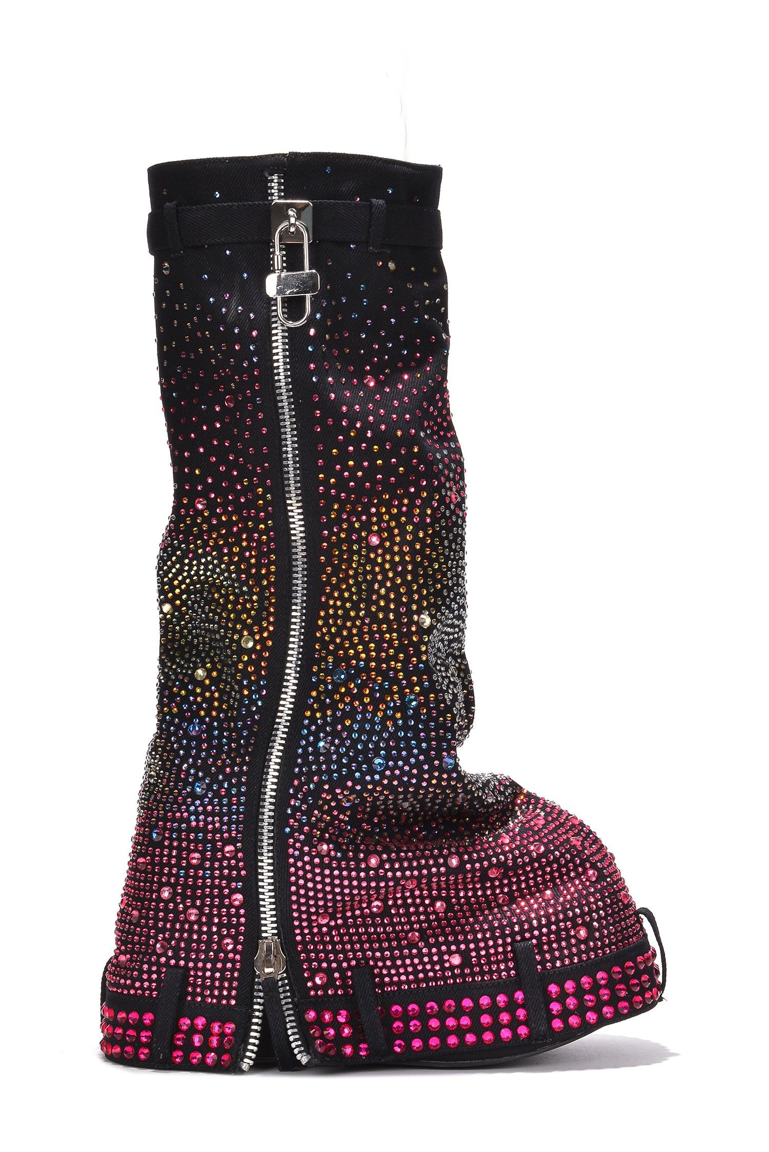 Kastel Denim Rainbow Rhinestone Platform Boots - Multicolor sold by Cape Robbin product image thumbnail 2