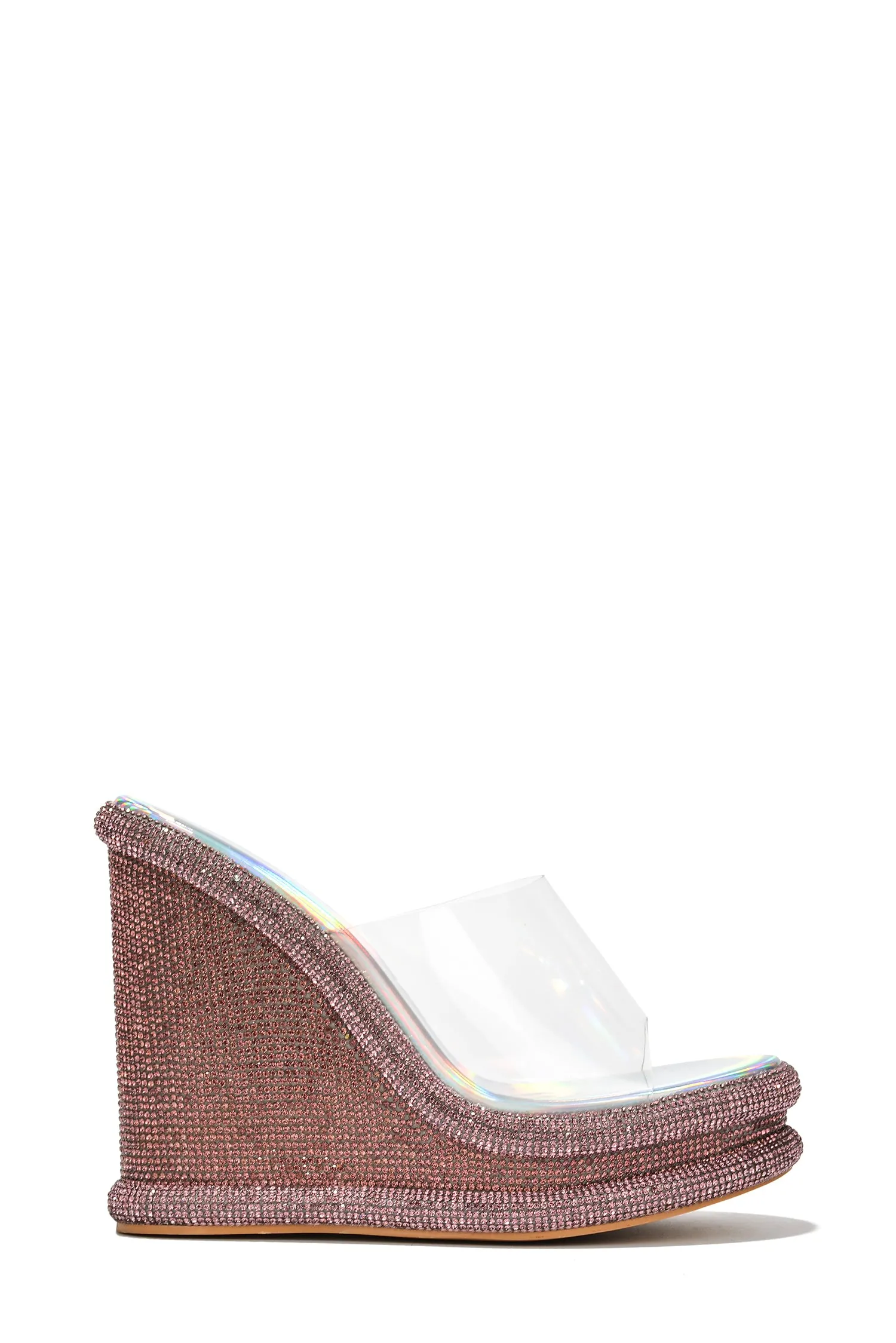 Zorion Clear Strap Rhinestone Coated Wedge - Holo sold by Cape Robbin product image thumbnail 3
