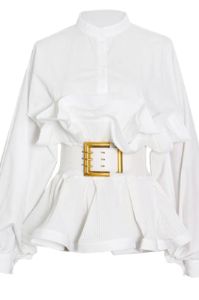 BLOOM SHIRRING - WHITE sold by Cape Robbin