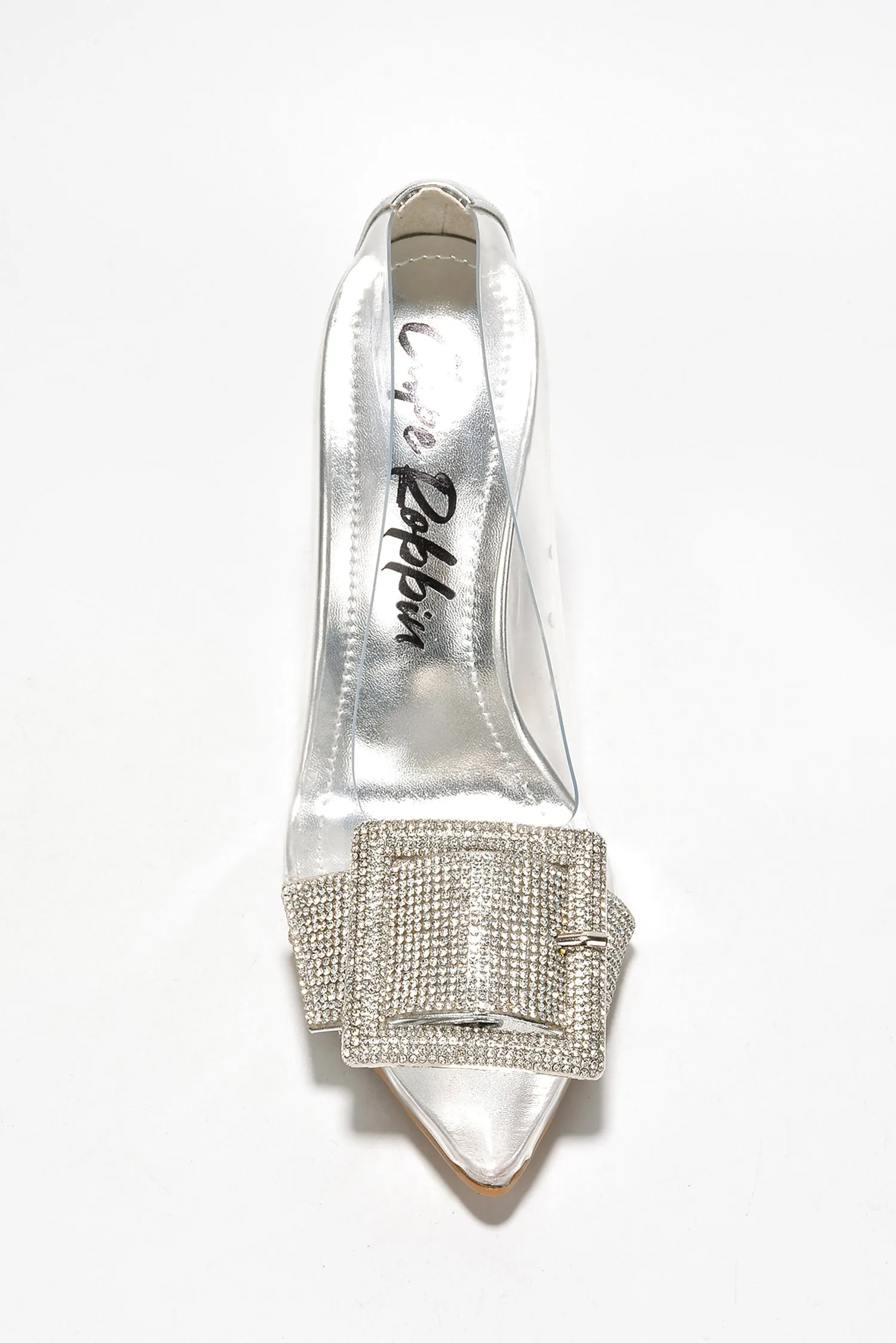 Shalne Rhinestone Clear High Heel Pumps - Silver sold by Cape Robbin product image thumbnail 4