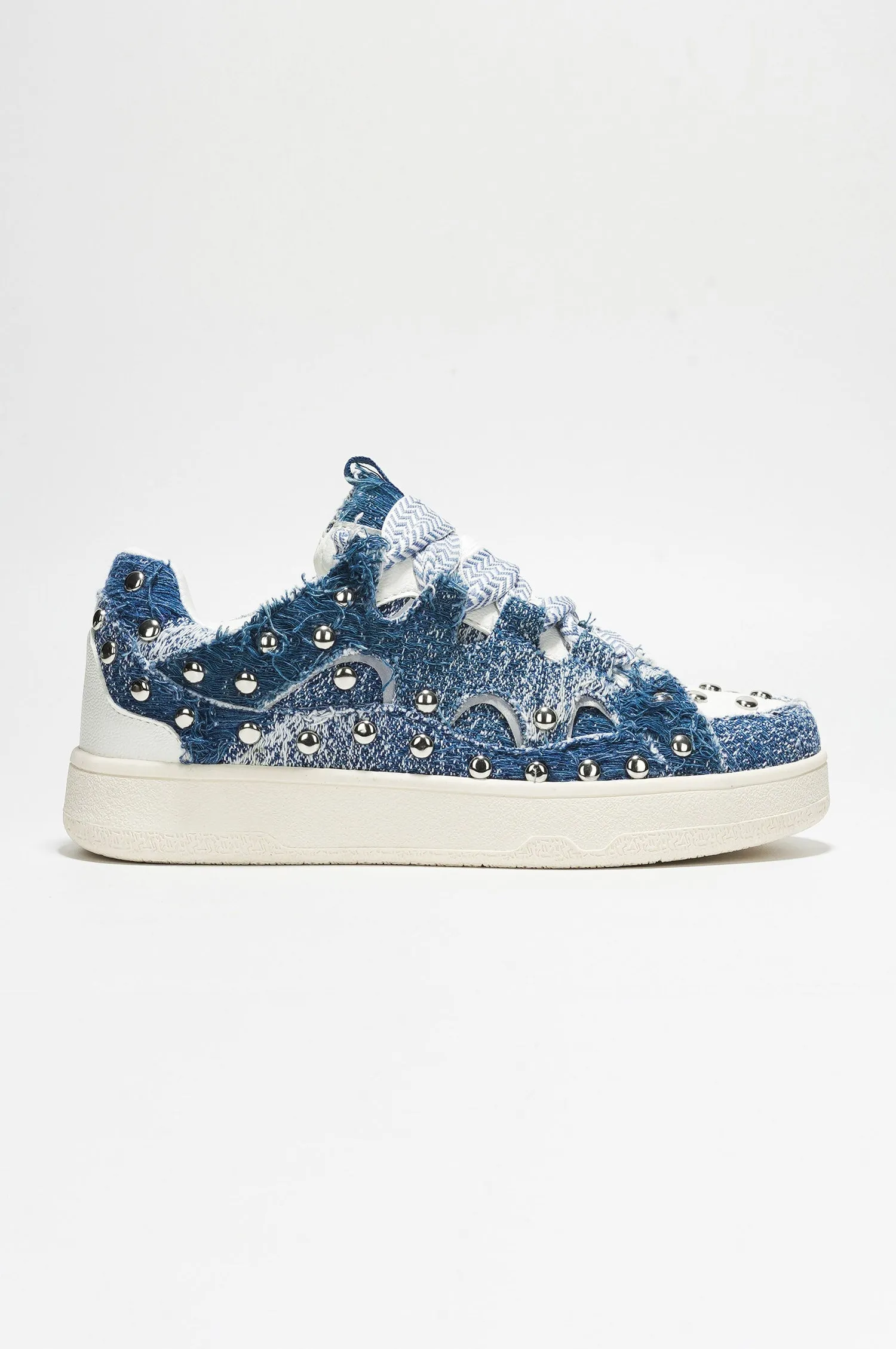 Rani studded Lace-up Sneaker - Denim sold by Cape Robbin product image thumbnail 3