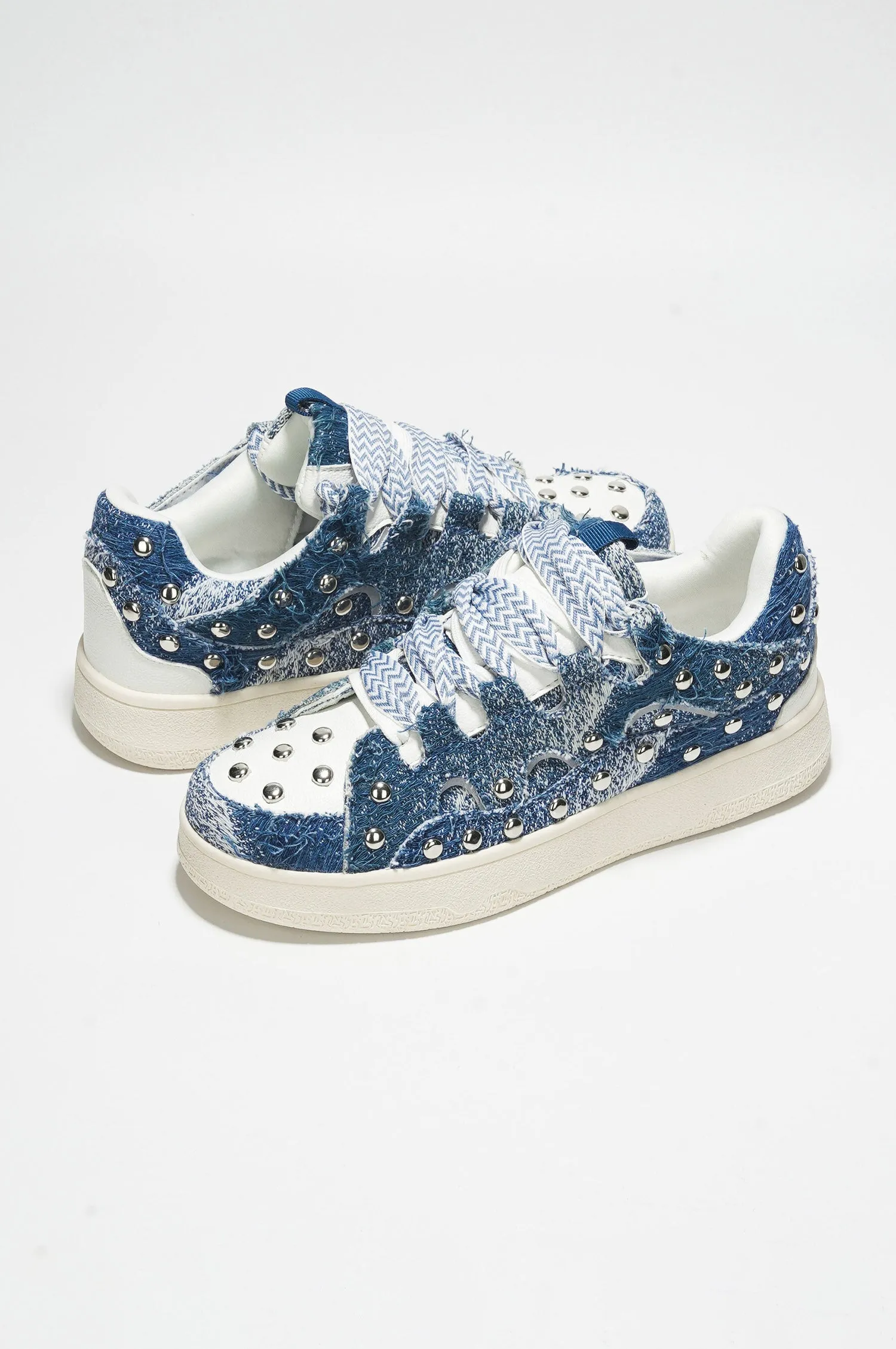 Rani studded Lace-up Sneaker - Denim sold by Cape Robbin product image thumbnail 2