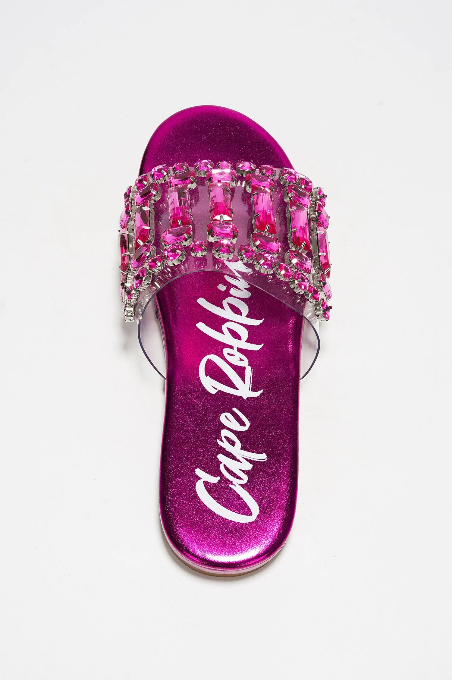 Bernardine Gemstone Embellished Clear Slide Snadals - Pink sold by Cape Robbin product image thumbnail 5