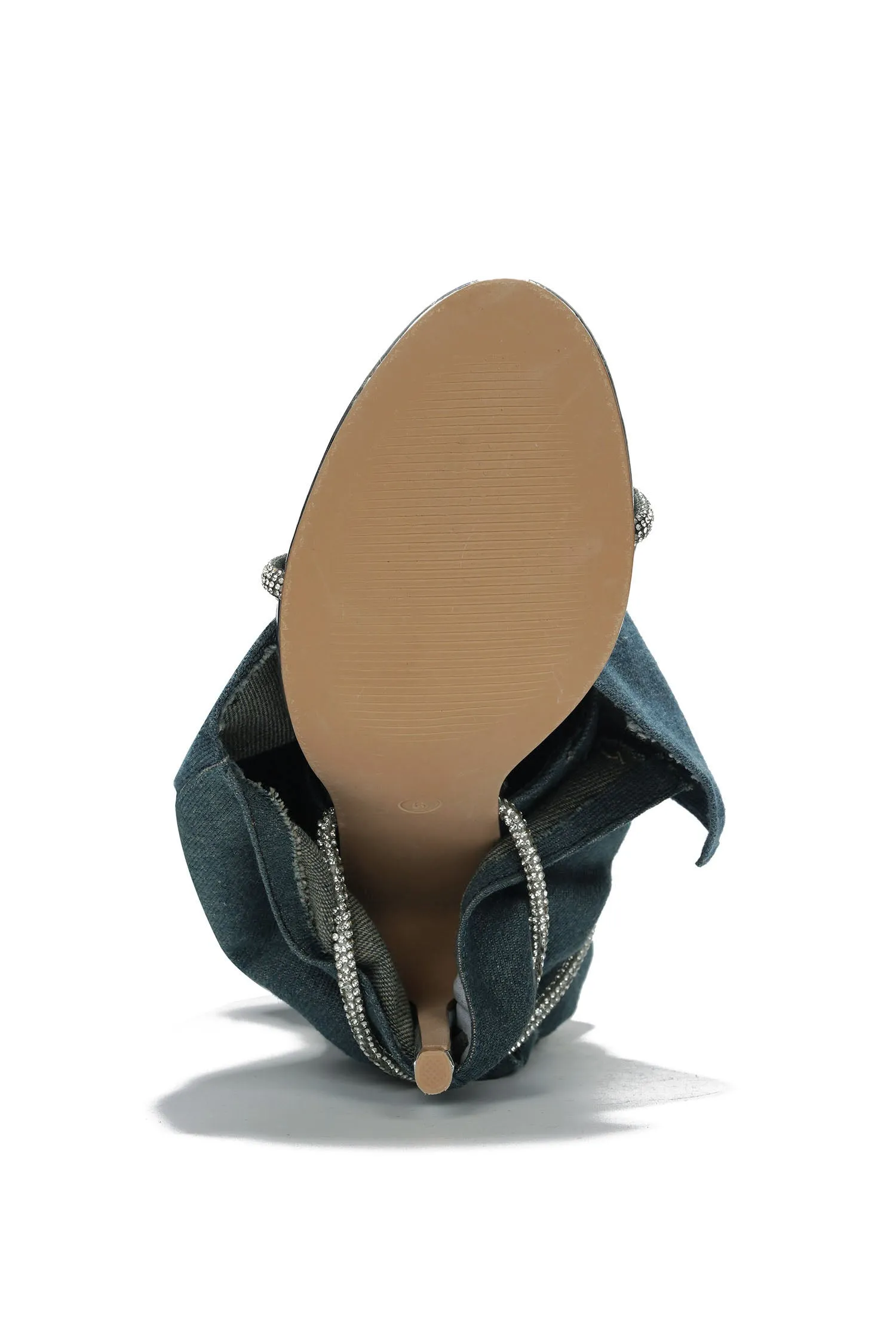 Nobu Rhinestone Thigh-High Denim Booties - Blue sold by Cape Robbin product image thumbnail 3