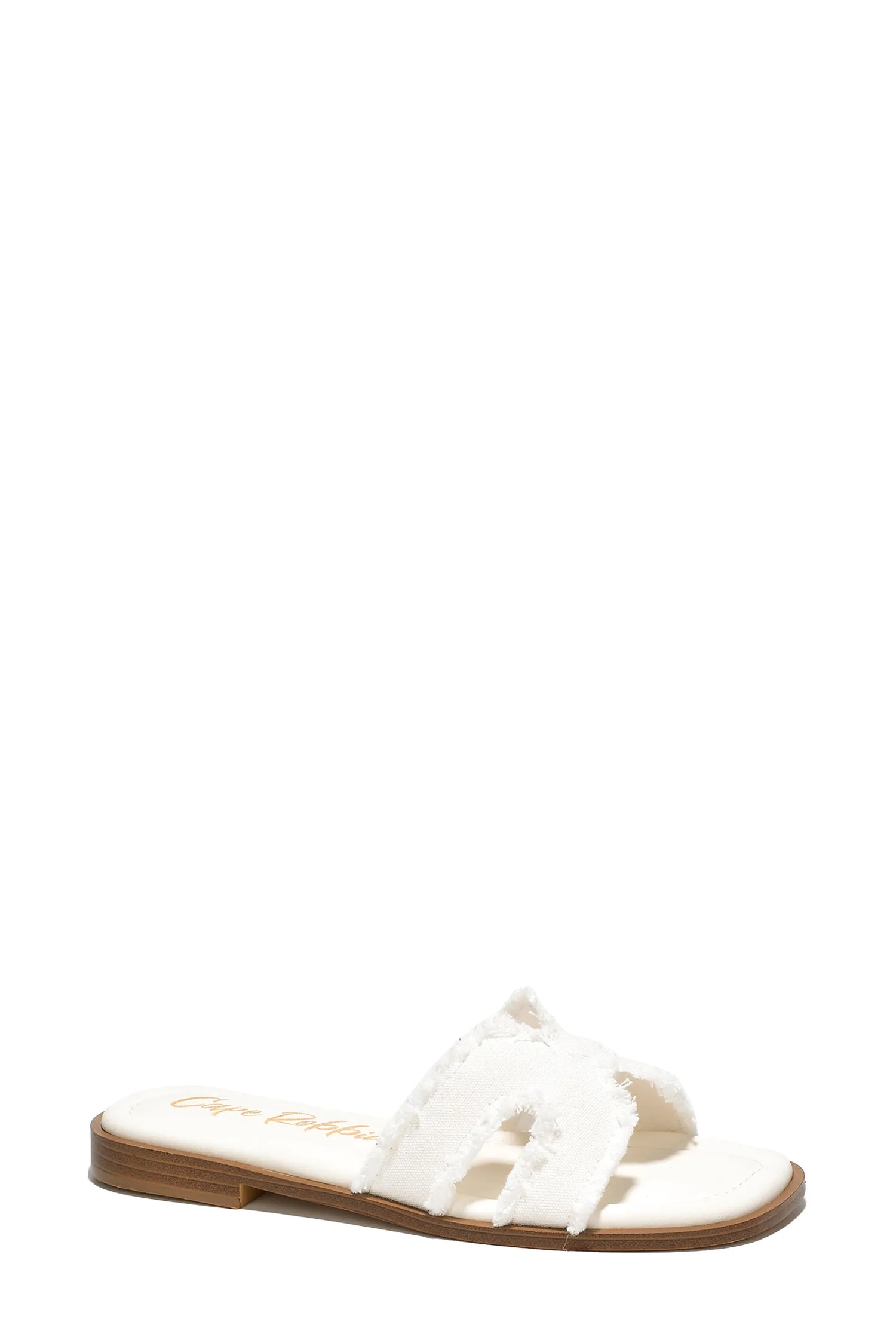 Jenjen Frayed Denim Slip On Sandals - White sold by Cape Robbin product image thumbnail 2