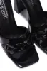 Letita Chain Square Toe Block Heels - Black sold by Cape Robbin