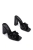 Letita Chain Square Toe Block Heels - Black sold by Cape Robbin