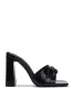 Letita Chain Square Toe Block Heels - Black sold by Cape Robbin
