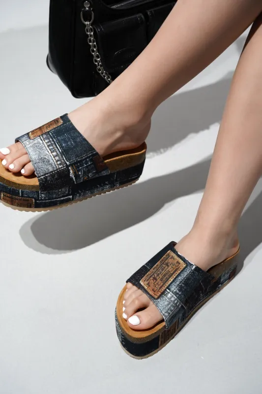 Hacha Garden Party Flatform Sandals - Denim sold by Cape Robbin