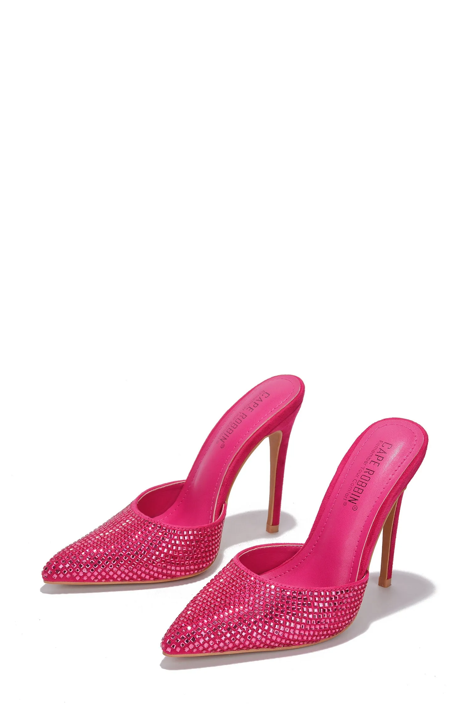 Klayton Embellished Suede Pointy Toe Heels - Fuchsia sold by Cape Robbin product image thumbnail 3