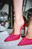 Klayton Embellished Suede Pointy Toe Heels - Fuchsia sold by Cape Robbin