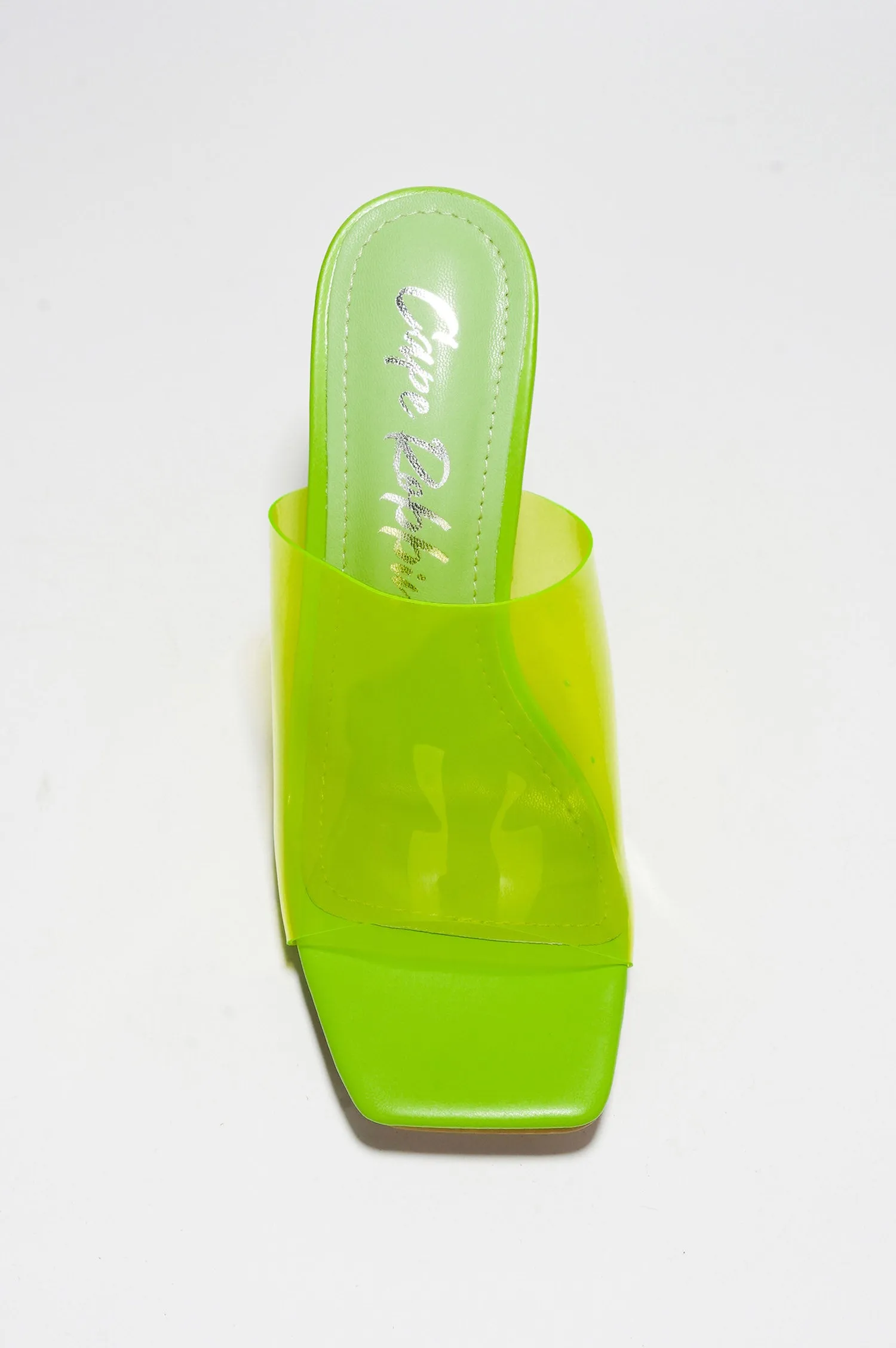 Suellen Open Square Toe Skinny High Heels - Lime sold by Cape Robbin product image thumbnail 4