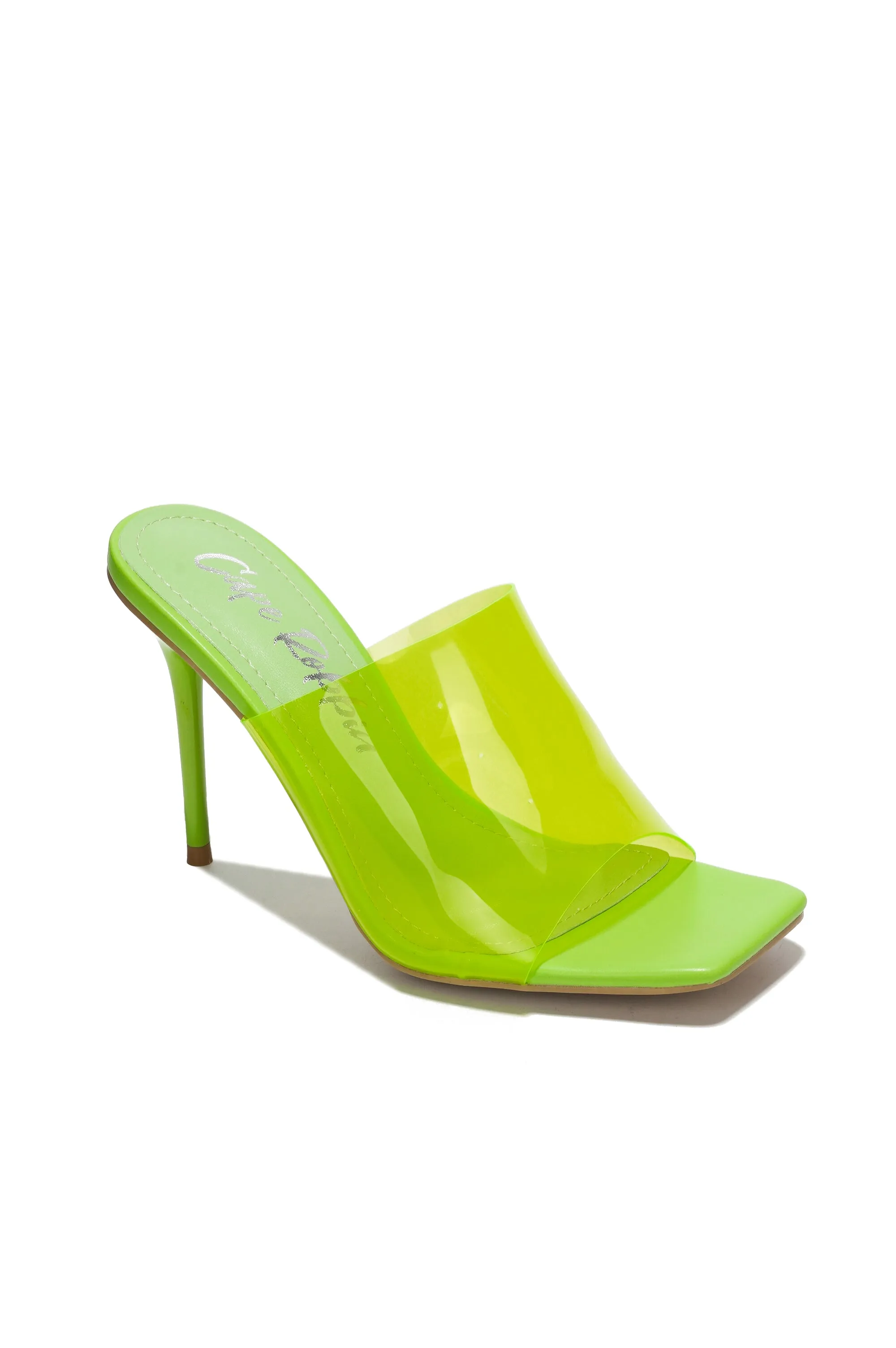 Suellen Open Square Toe Skinny High Heels - Lime sold by Cape Robbin product image thumbnail 2