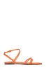 Bibi Open Toe Strappy Flat Sandals with Ankle Strap - Orange sold by Cape Robbin