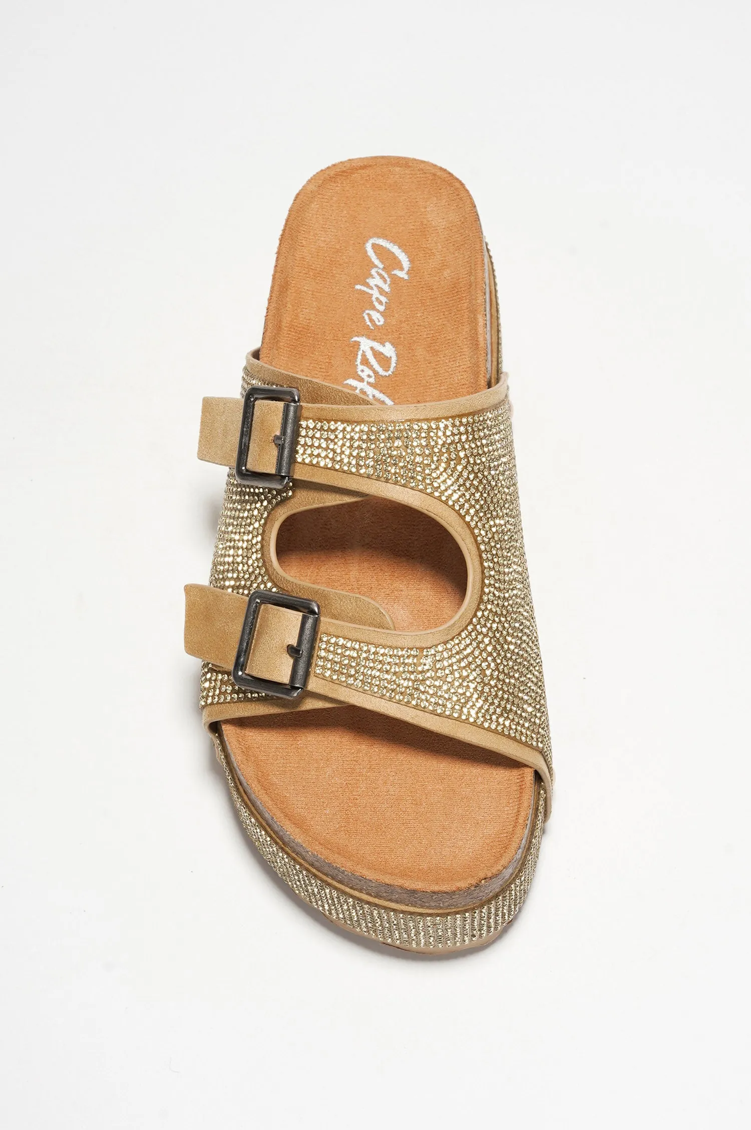 Karolina Rhinestone Buckled Flatform Sandals - Gold sold by Cape Robbin product image thumbnail 4
