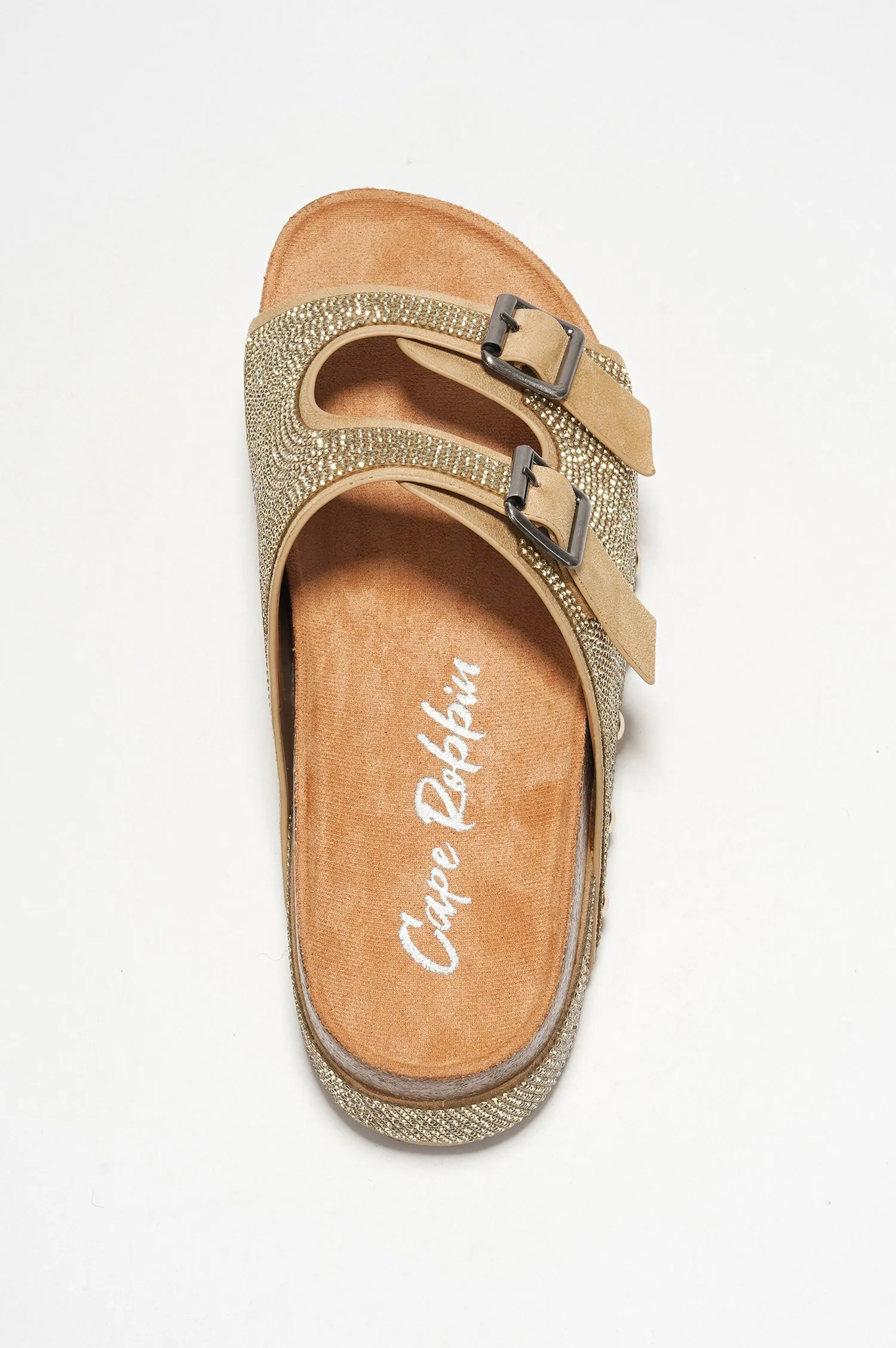 Karolina Rhinestone Buckled Flatform Sandals - Gold sold by Cape Robbin product image thumbnail 5