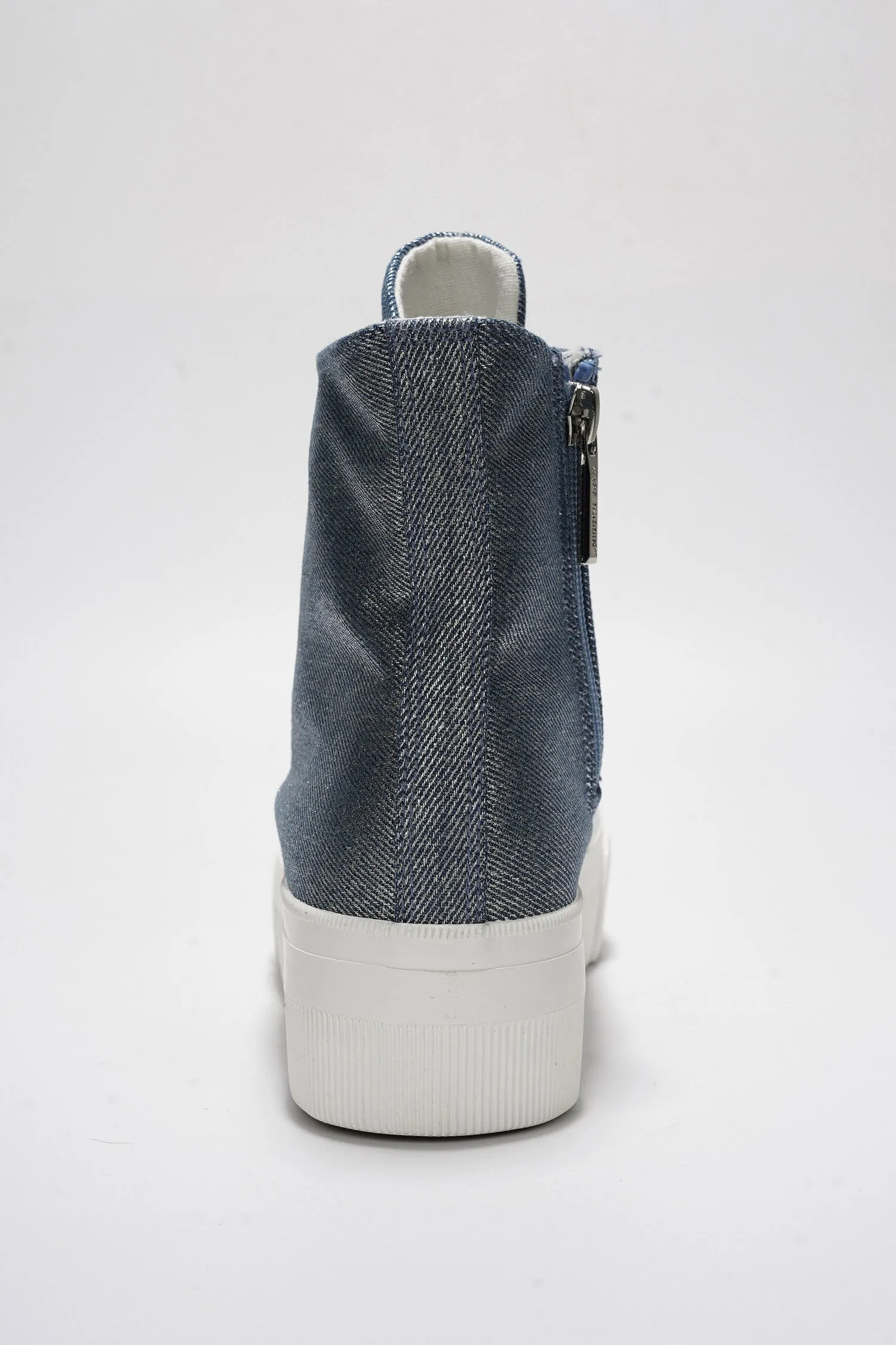 Zitella High-top Thick Lace Canvas Sneaker - Denim sold by Cape Robbin product image thumbnail 5