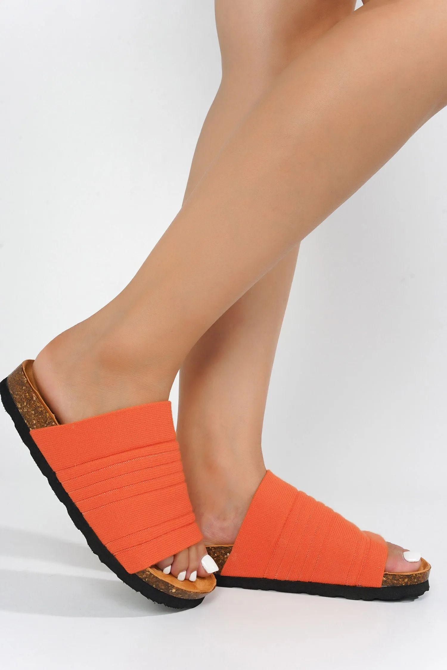 Calida Knit Contoured Footbed Flat Sandals - Orange sold by Cape Robbin product image thumbnail 4