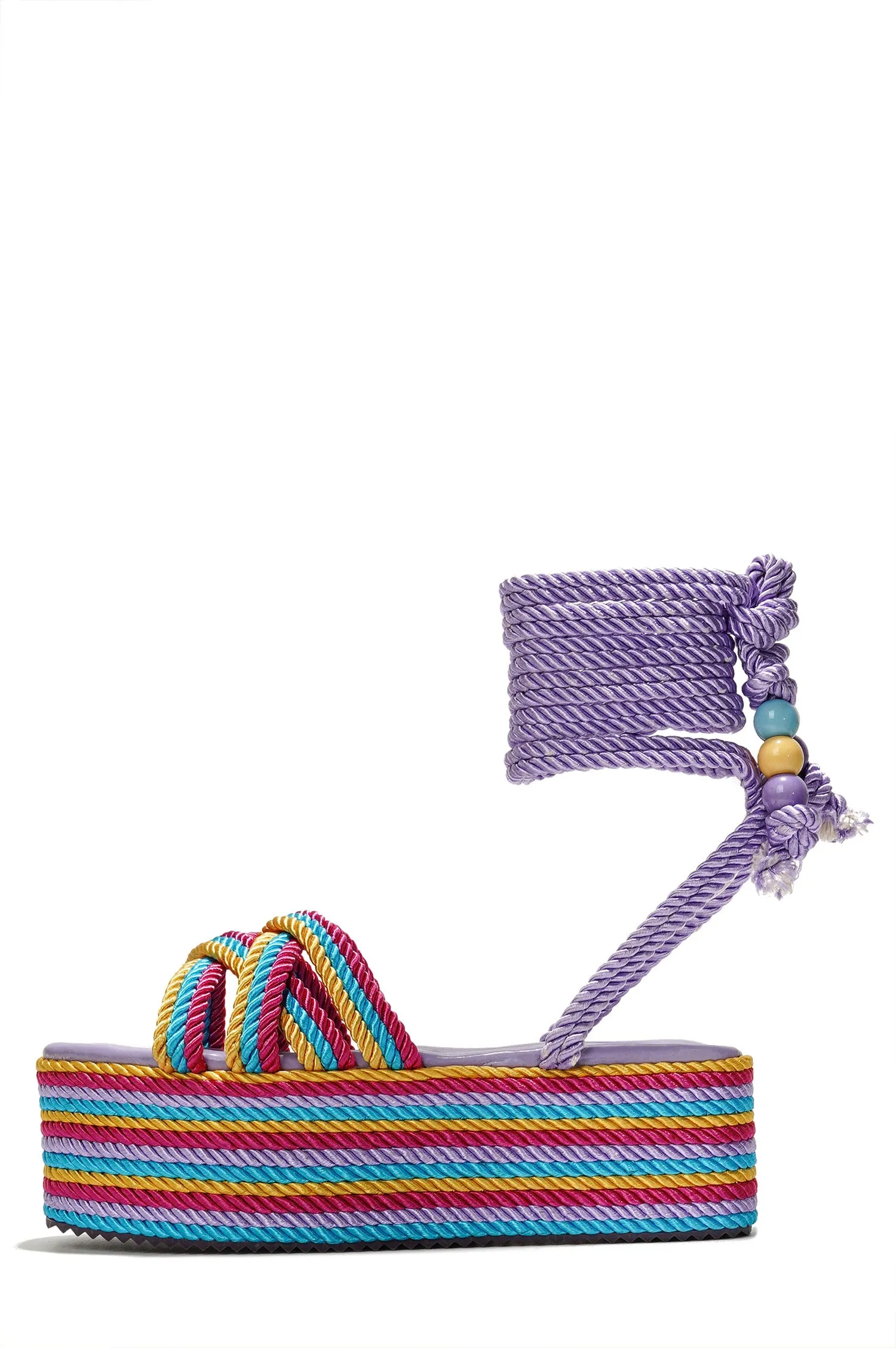 Sandralyn Strappy Rope Square Toe Platform - Purple sold by Cape Robbin product image thumbnail 2