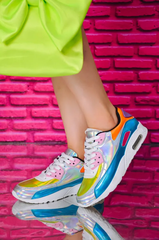 Selene Lace Up Vamp Flat Sneakers - Blue sold by Cape Robbin