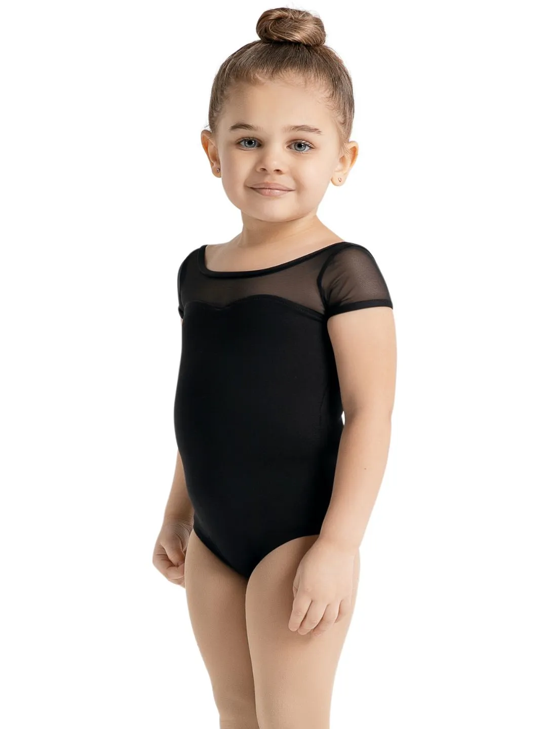 Studio Collection Mesh Yoke Short Sleeve Leotard - Girls sold by Capezio product image thumbnail 2