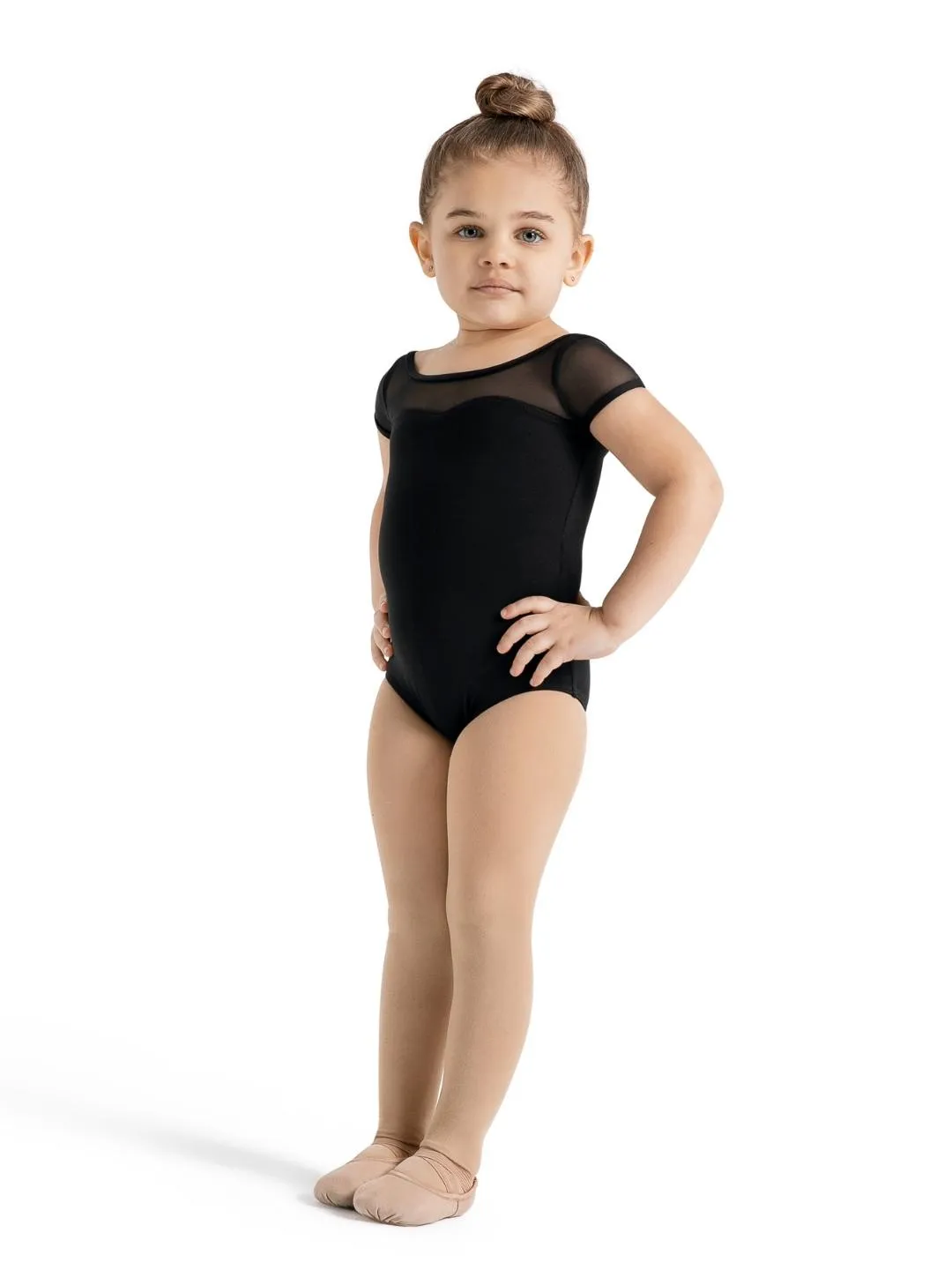 Studio Collection Mesh Yoke Short Sleeve Leotard - Girls sold by Capezio product image thumbnail 3