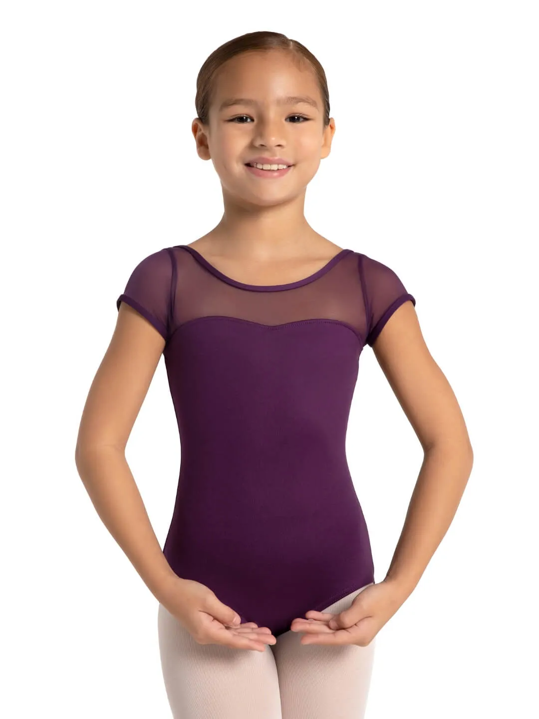 Studio Collection Mesh Yoke Short Sleeve Leotard - Girls sold by Capezio product image thumbnail 5