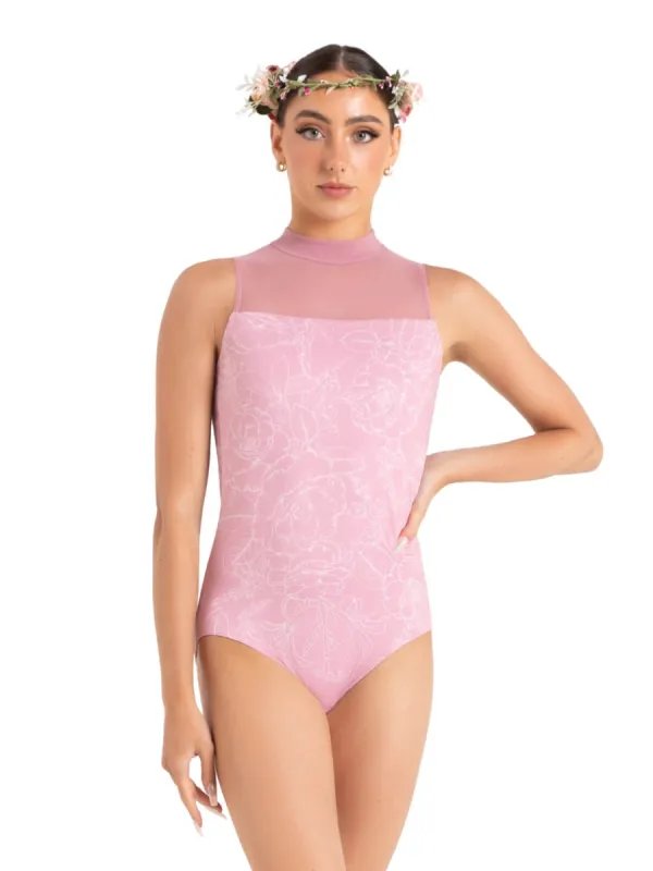 Wildflower Hyacinth High Neck Leotard sold by Capezio