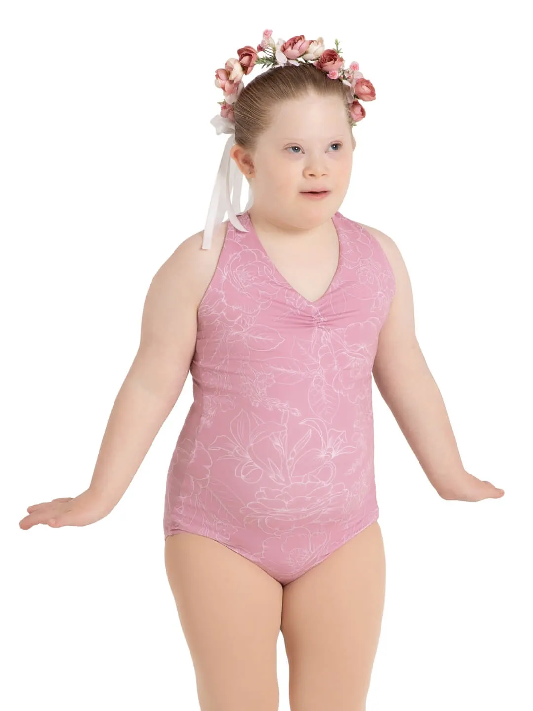 Wildflower Chamomile Cross Back Leotard - Girls sold by Capezio