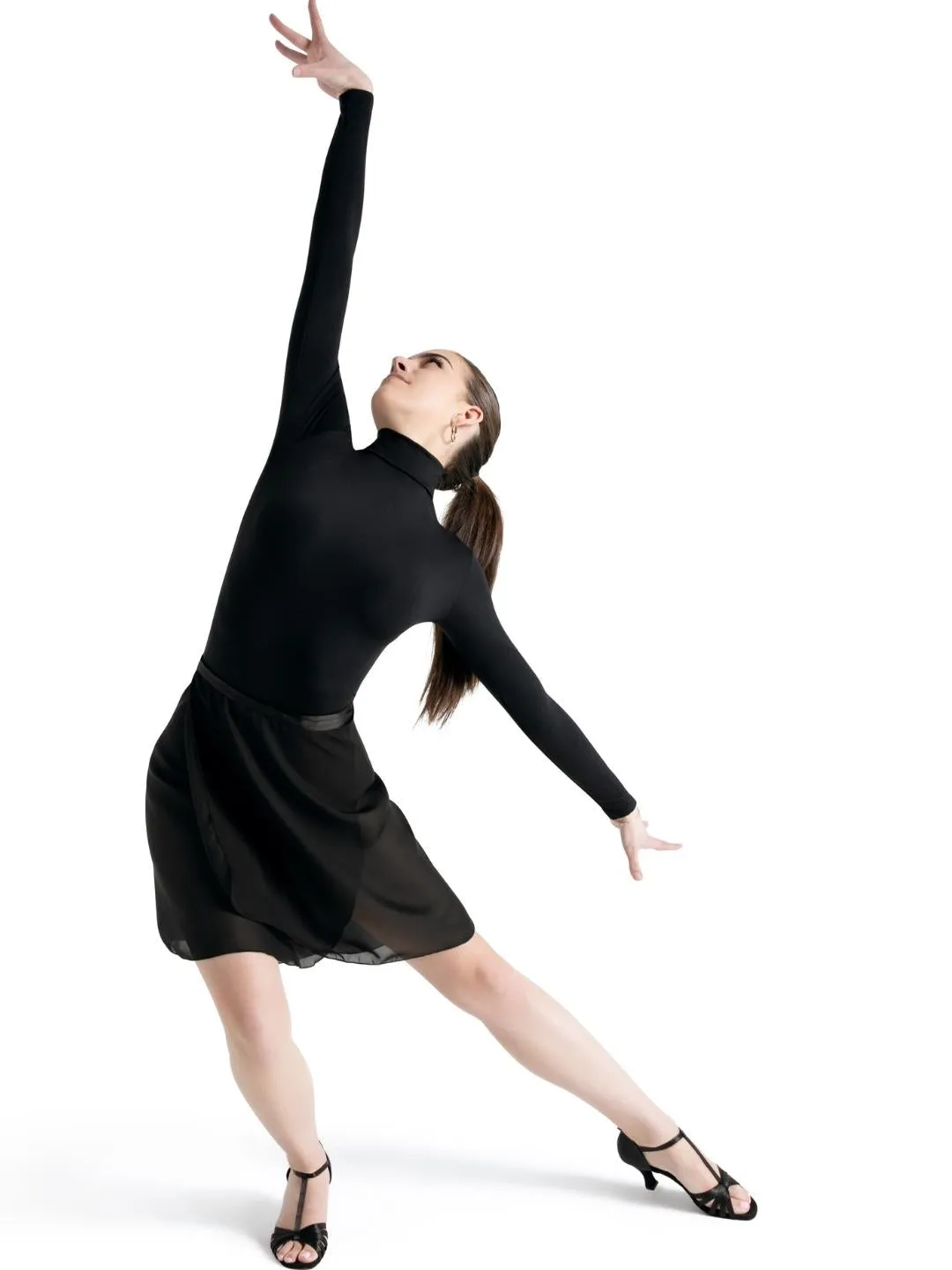 Georgette Long Wrap Skirt sold by Capezio product image thumbnail 4