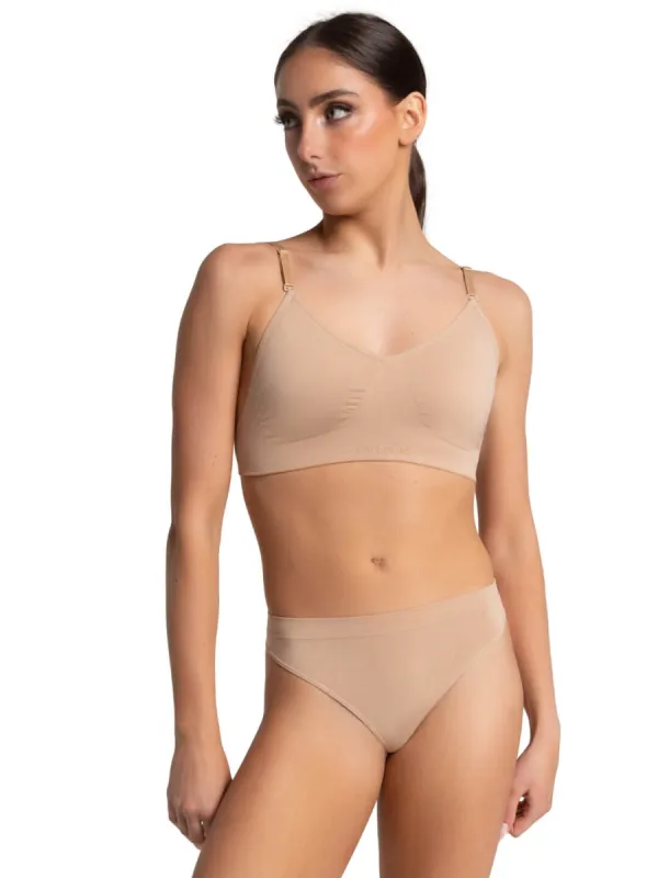 Seamless Clear Back Bra sold by Capezio