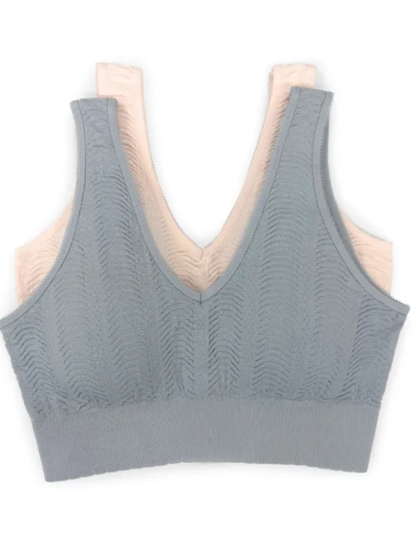Seamless Wave Jacquard Bra (2 Pack) sold by Capezio