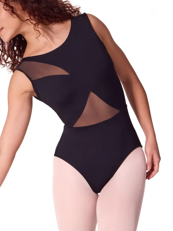 Soft Elegance Asymmetrical Boat Neck Leotard sold by Capezio