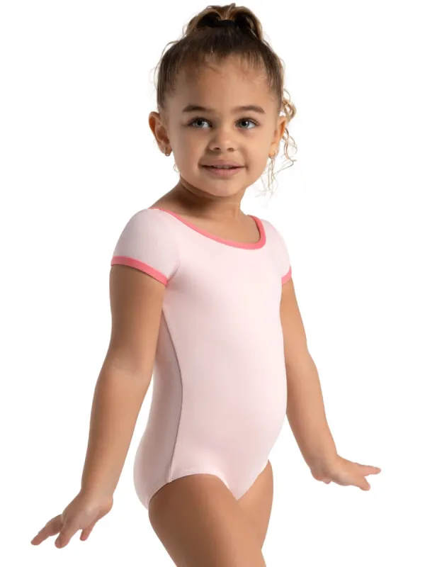 Color Pop Short Sleeve Square Back Leotard - Girls sold by Capezio